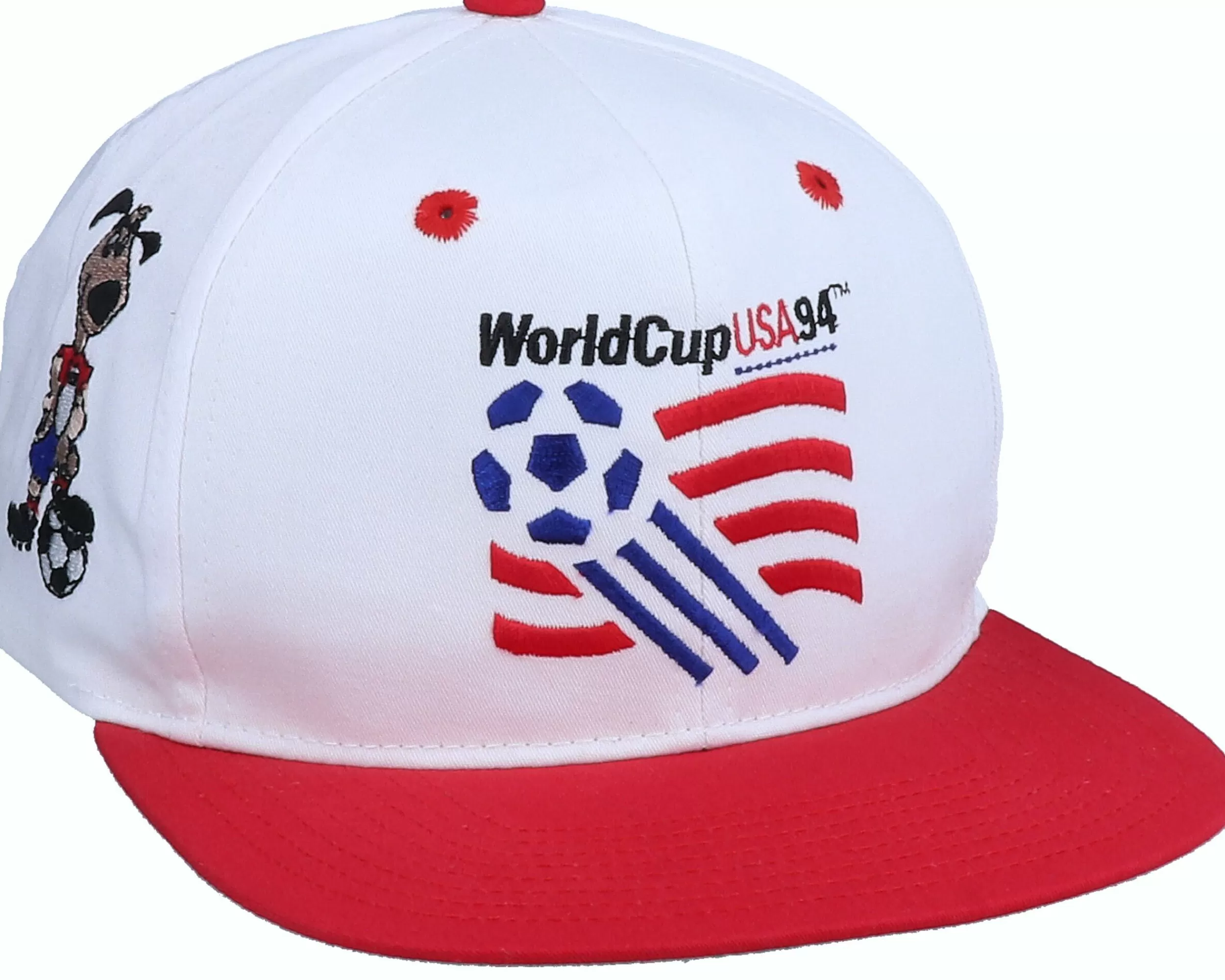 Twins Enterprise 1994 World Cup Logo Mascot White/Red Vintage Snapback - -Unisex Snapback