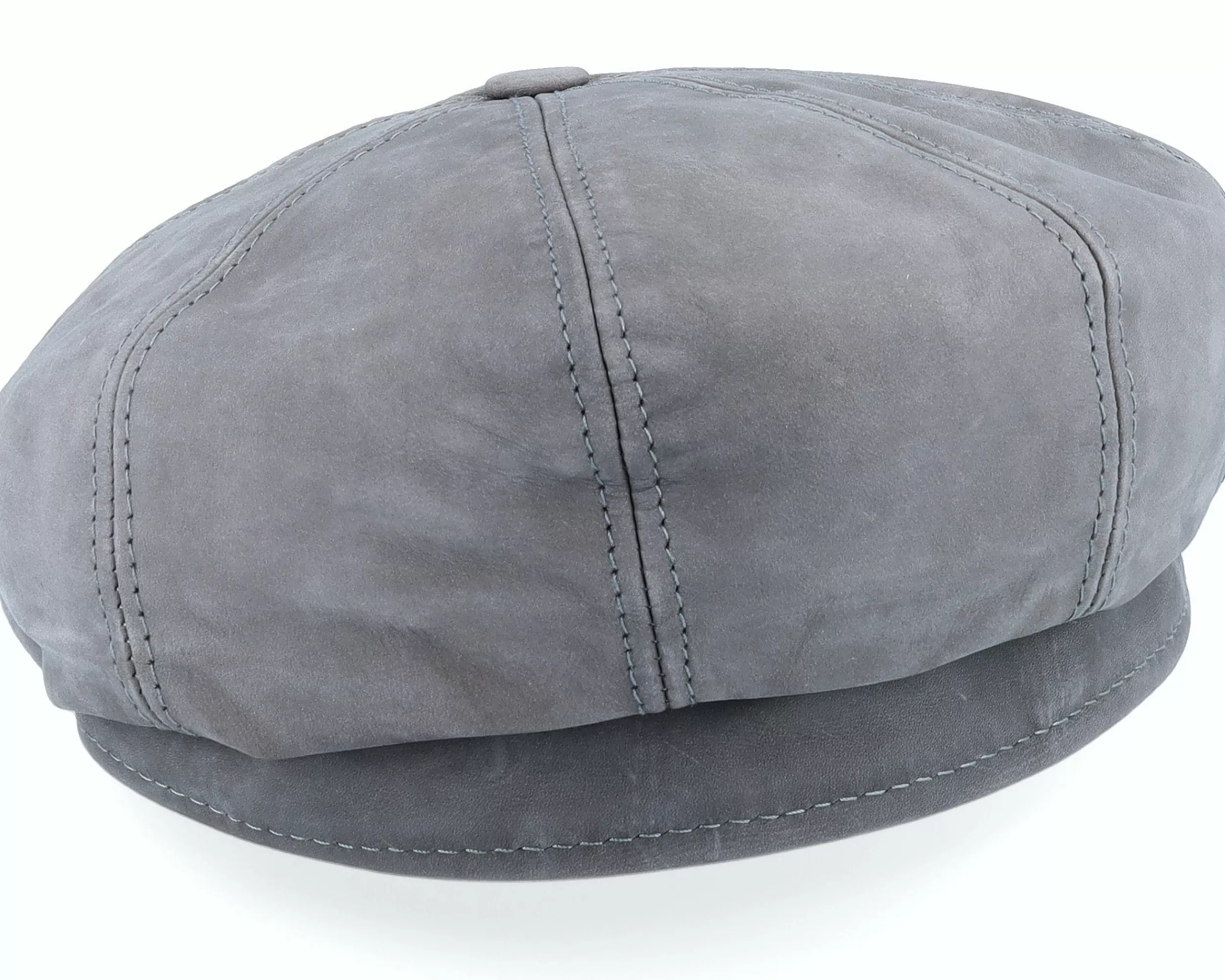 MJM Hats Artist Blue Line Nappa Wax Grey Flat Cap - -Unisex Flat Caps