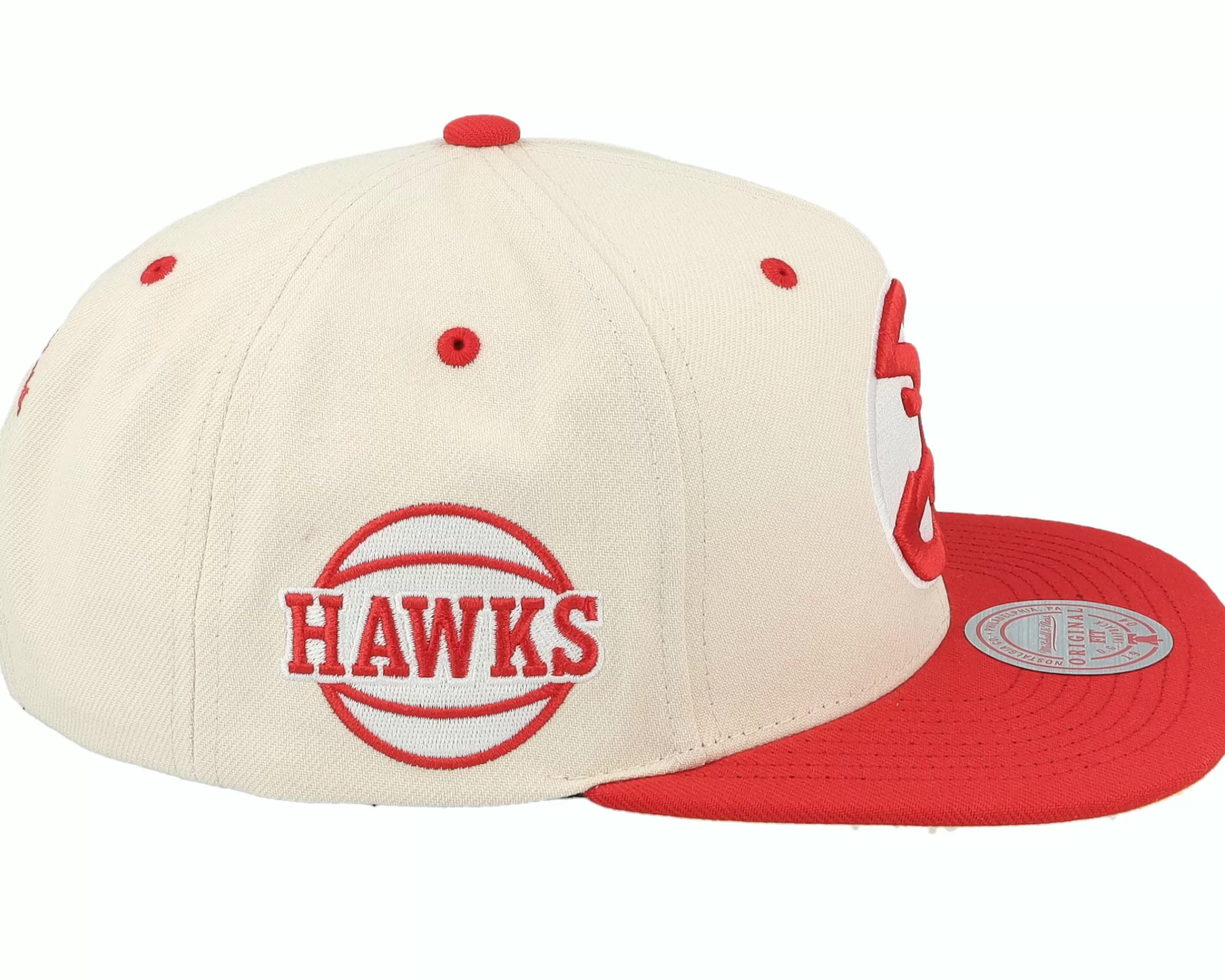 Mitchell & Ness Atlanta Hawks Sail Two Tone Off White/Red Snapback - -Unisex Snapback