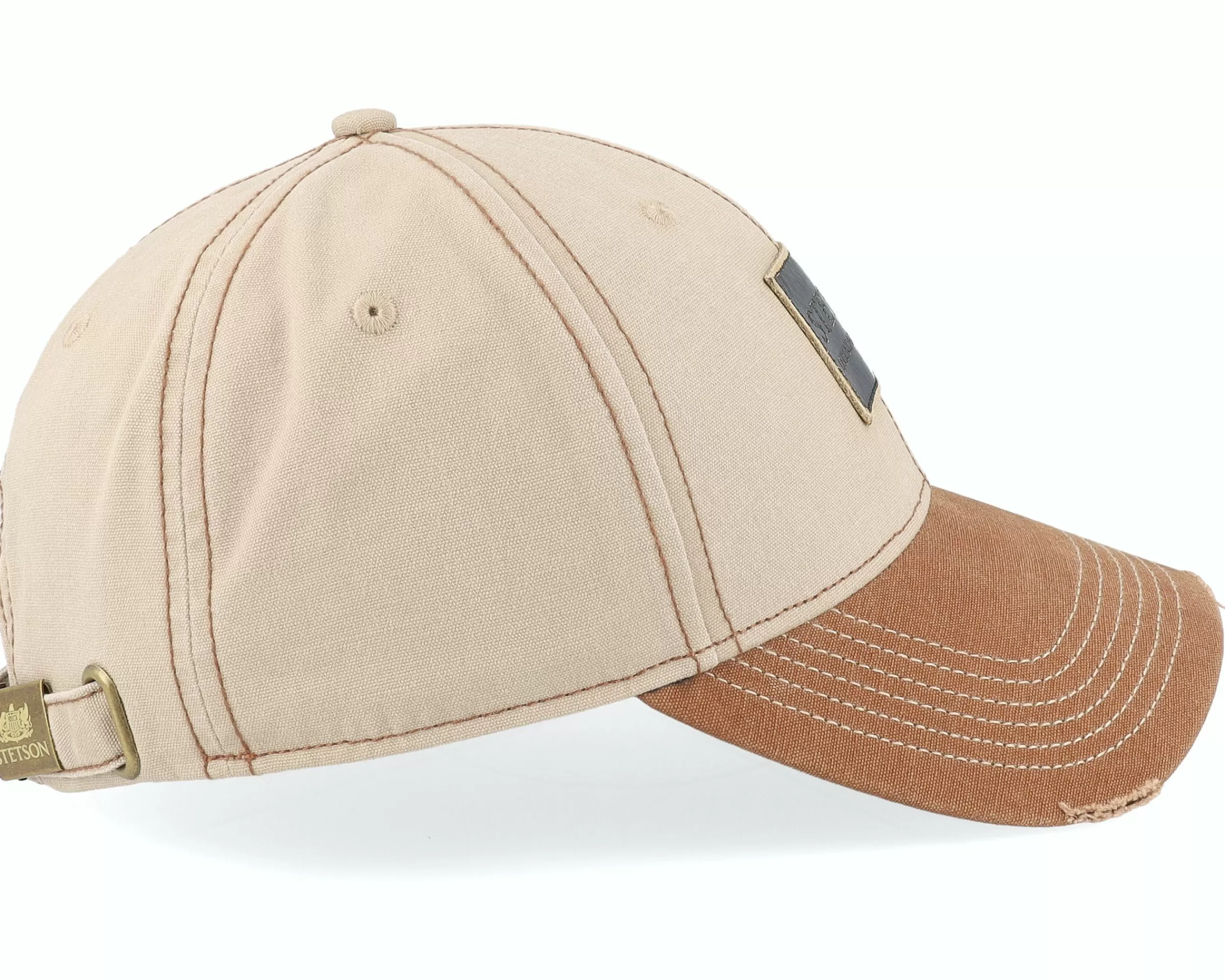 Stetson Baseball Leather Patch Vintage Beige Adjustable - -Unisex Adjustable
