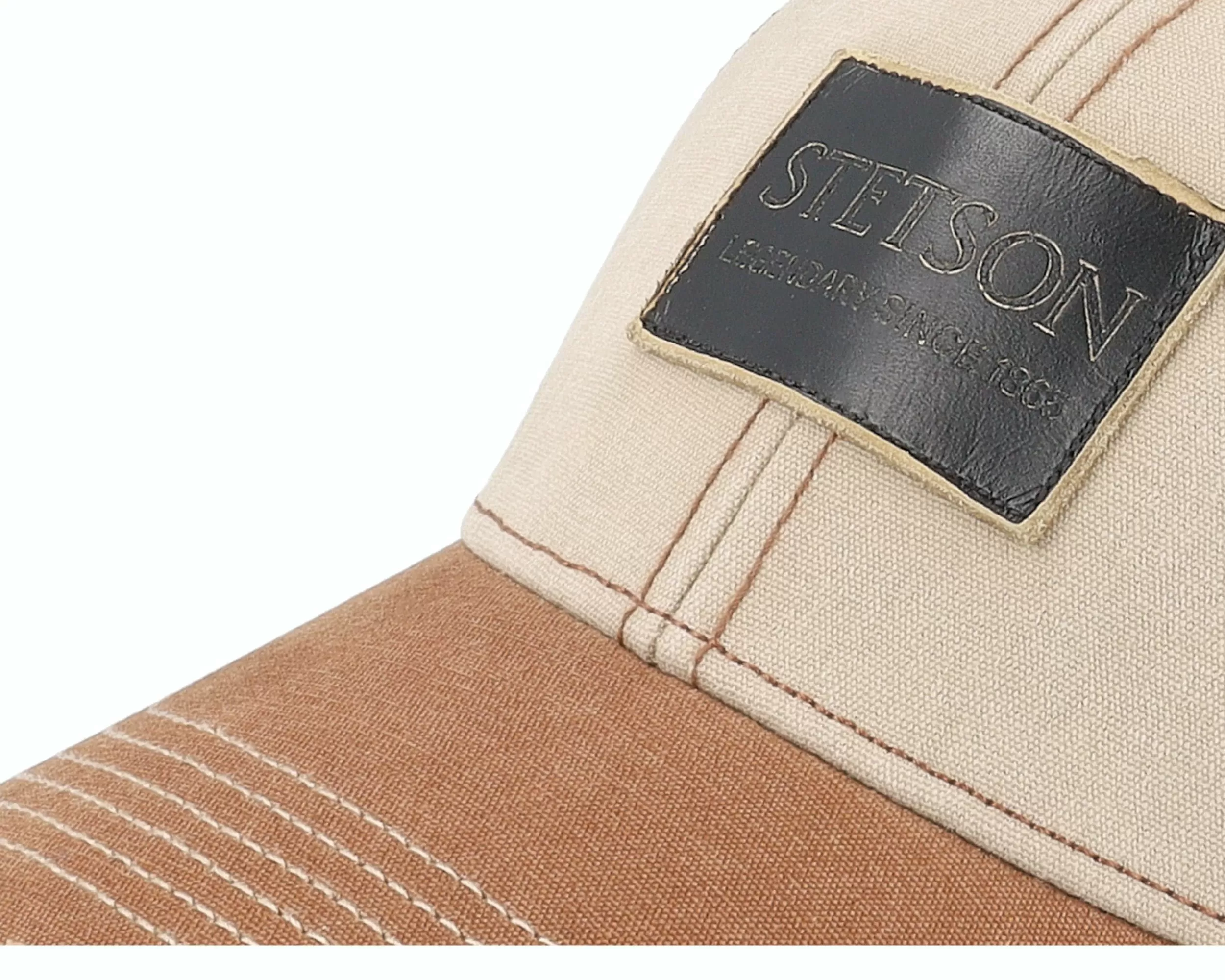 Stetson Baseball Leather Patch Vintage Beige Adjustable - -Unisex Adjustable