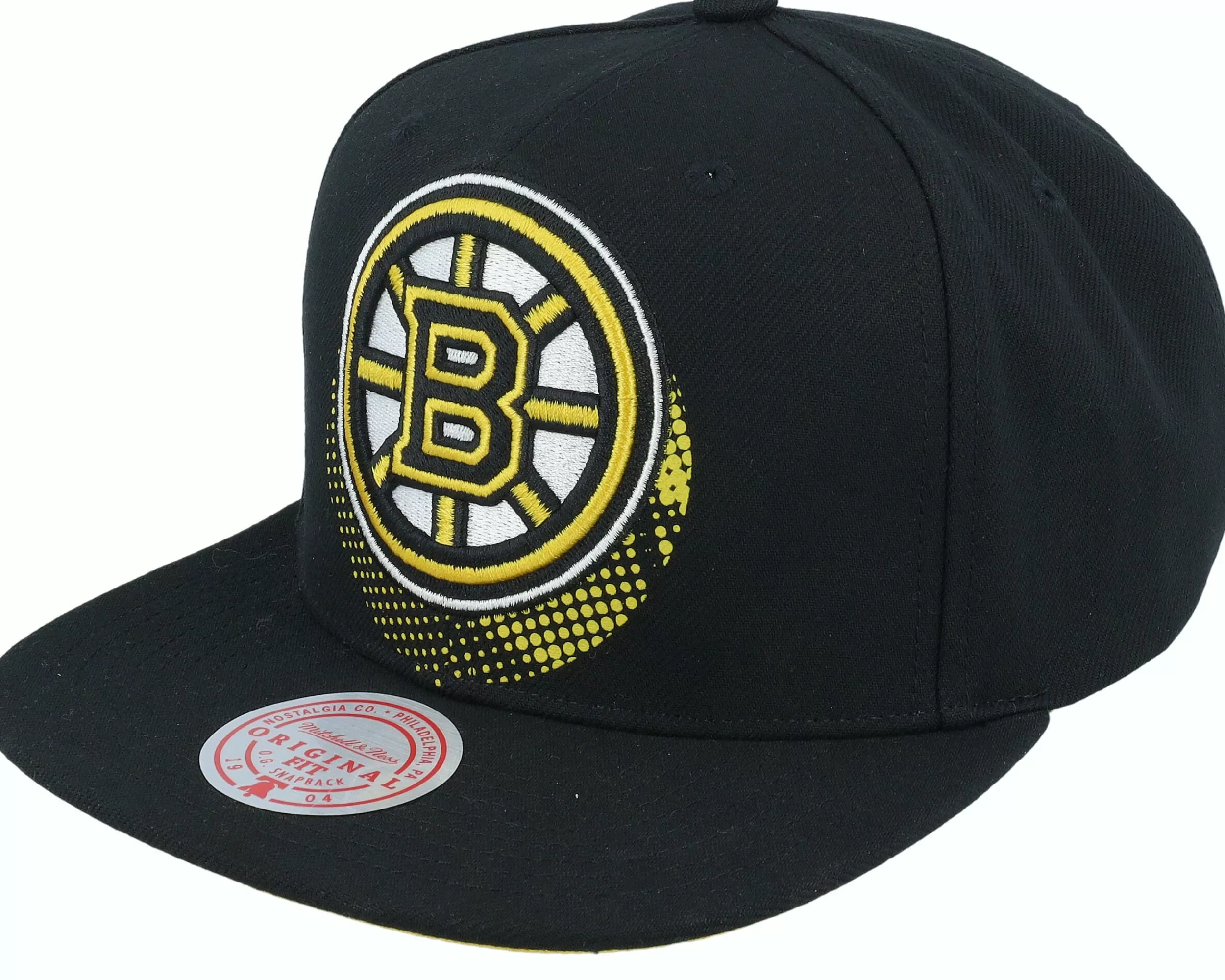 Mitchell & Ness Boston Bruins Big Face 7.0 Vintage Black Snapback - -Unisex Snapback