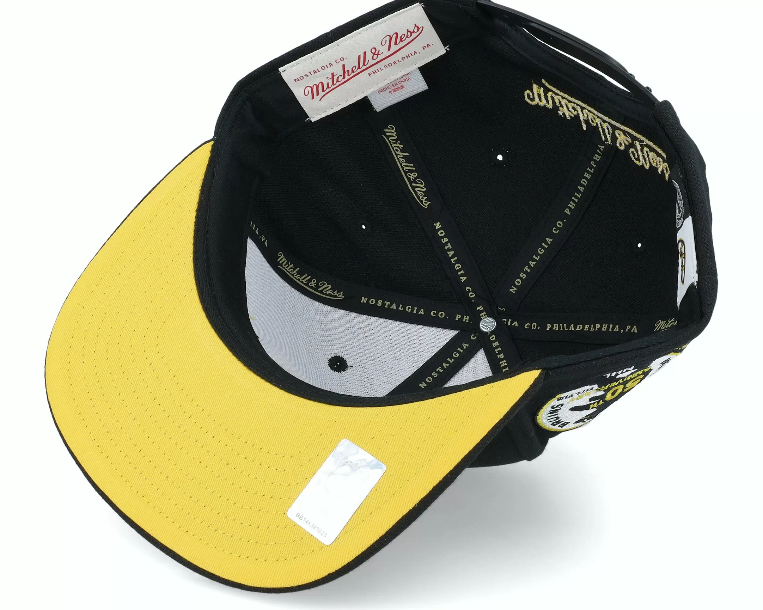 Mitchell & Ness Boston Bruins Big Face 7.0 Vintage Black Snapback - -Unisex Snapback
