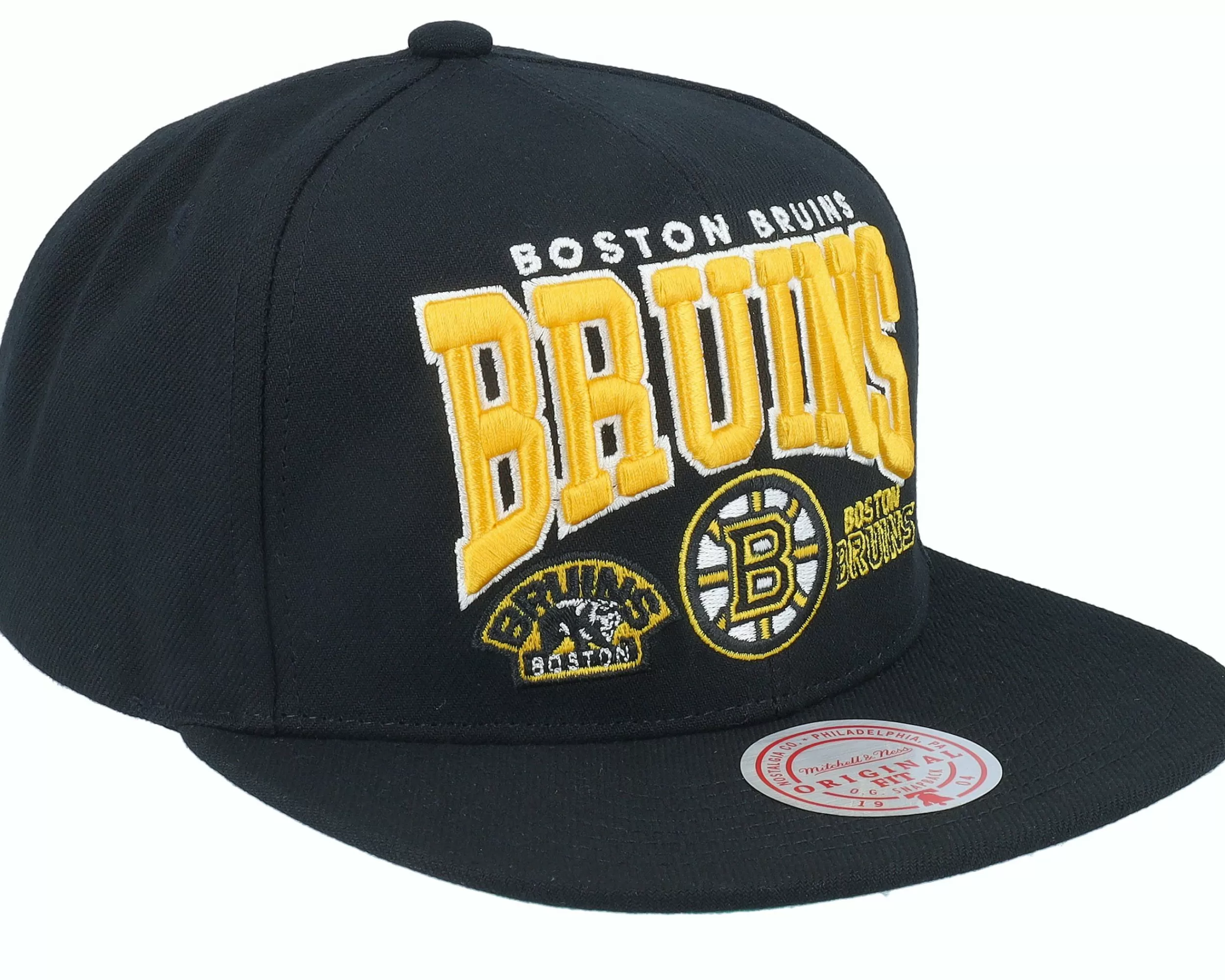 Mitchell & Ness Boston Bruins Champ Stack Vintage Black Snapback - -Unisex Snapback
