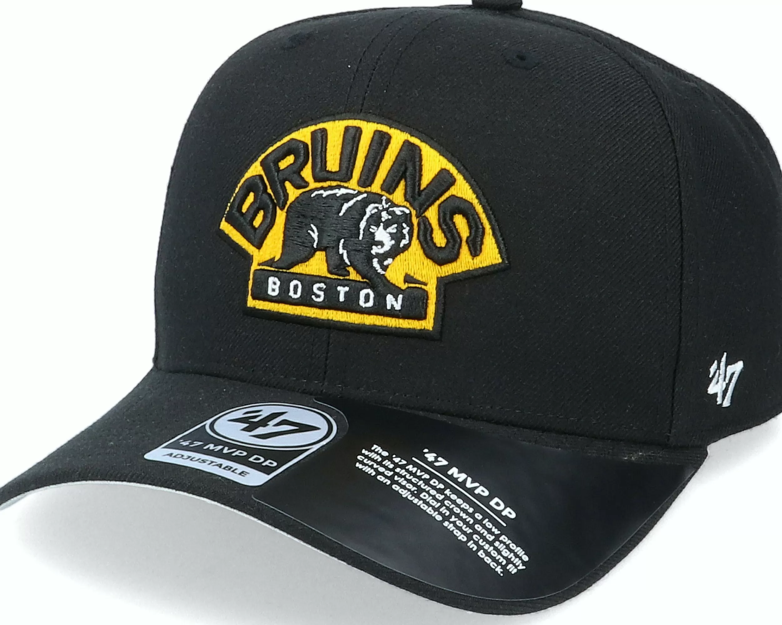 47 Brand Boston Bruins Cold Zone Mvp Dp Logo Black/Yellow Adjustable - -Unisex Adjustable