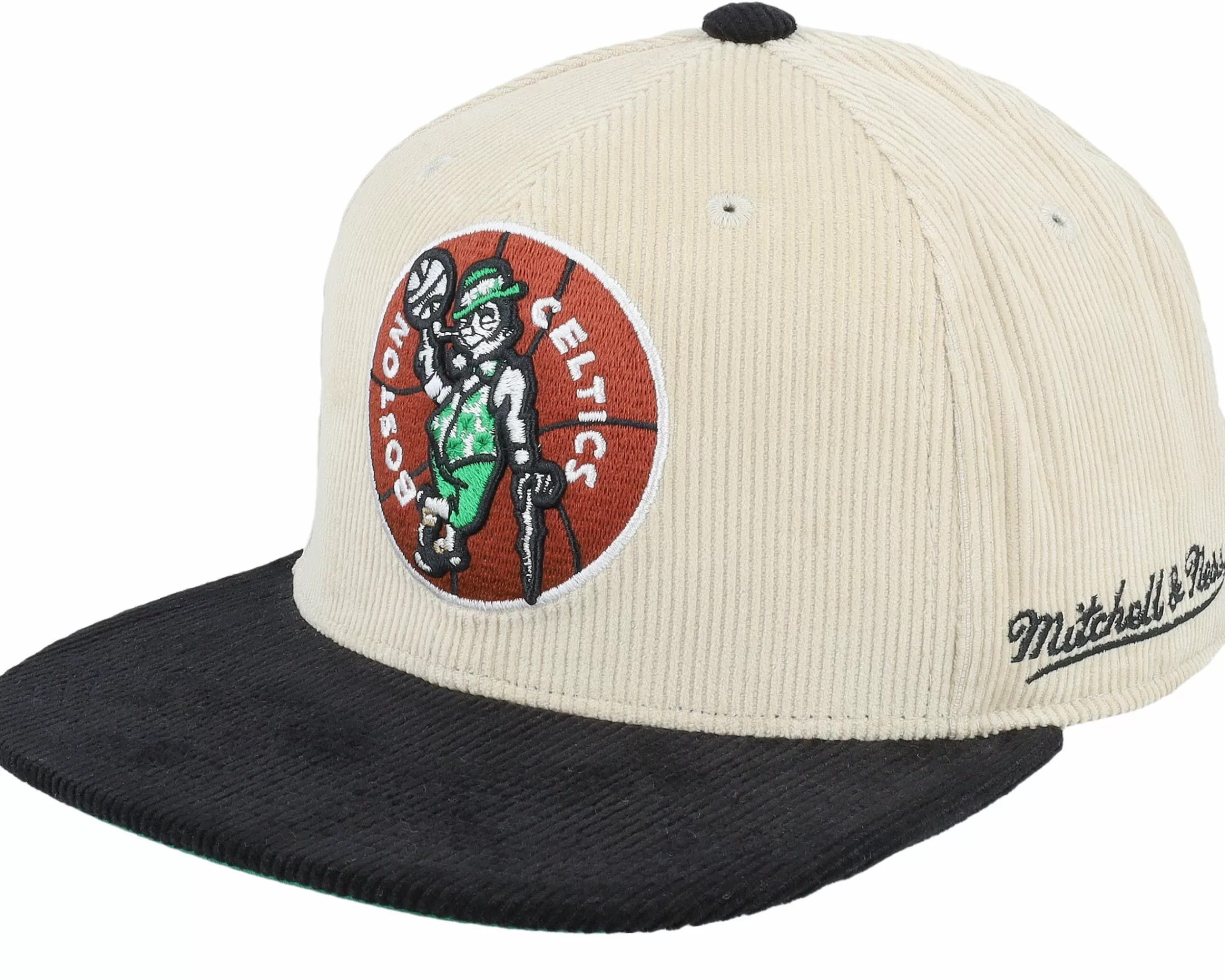 Mitchell & Ness Boston Celtics Team Cord Off White/Black Fitted - -Unisex Fitted