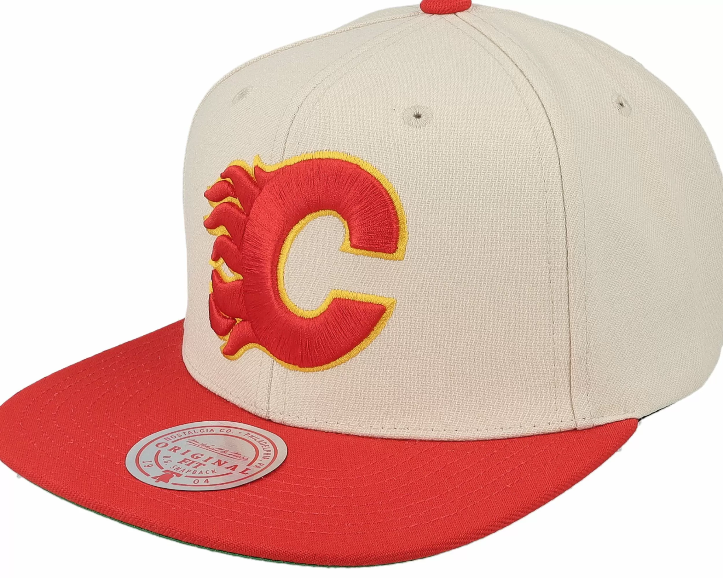 Mitchell & Ness Calgary Flames Vintage Off White Snapback - -Unisex Snapback