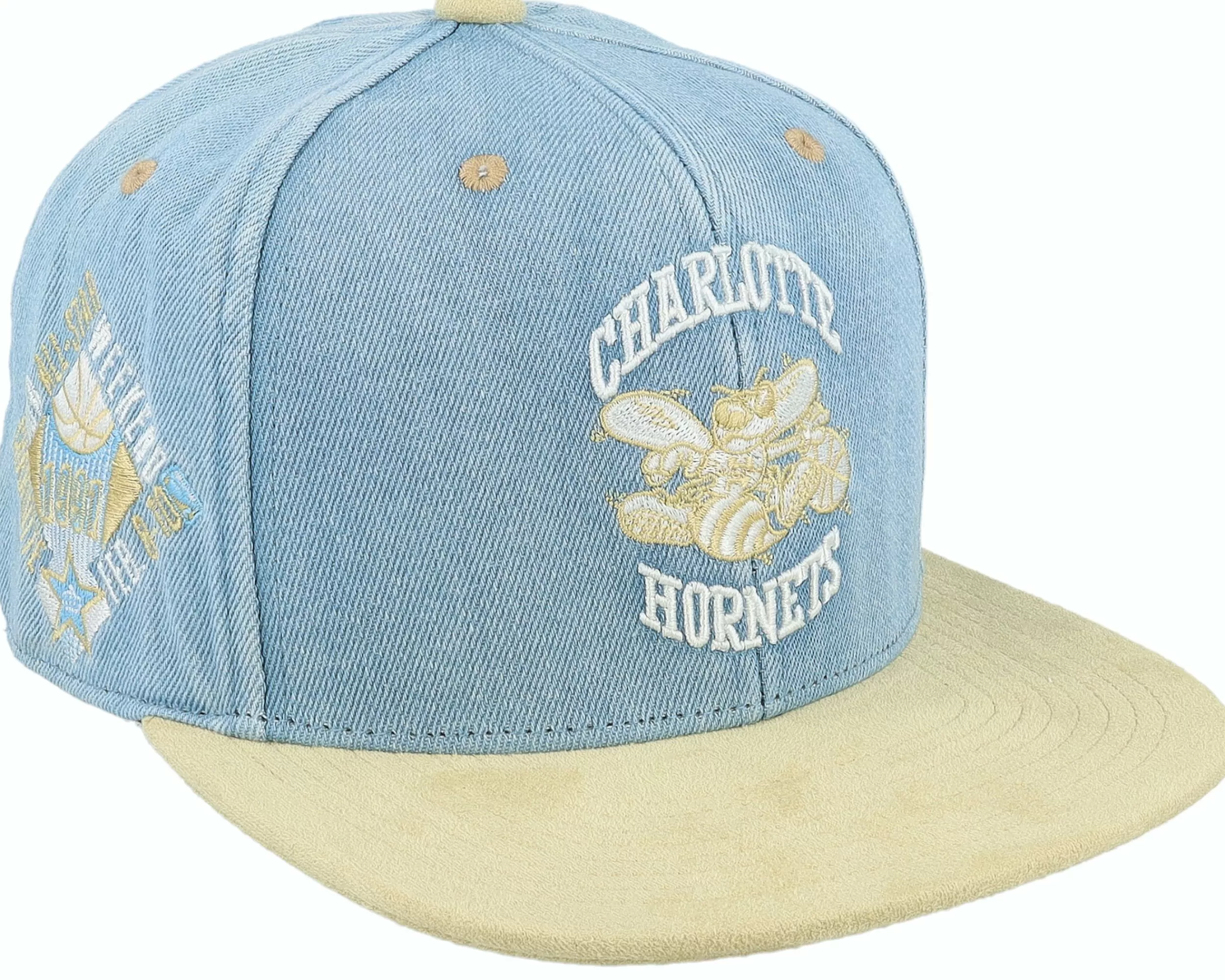 Mitchell & Ness Charlotte Hornets Blue Jean Baby Light Blue Fitted - -Unisex Fitted
