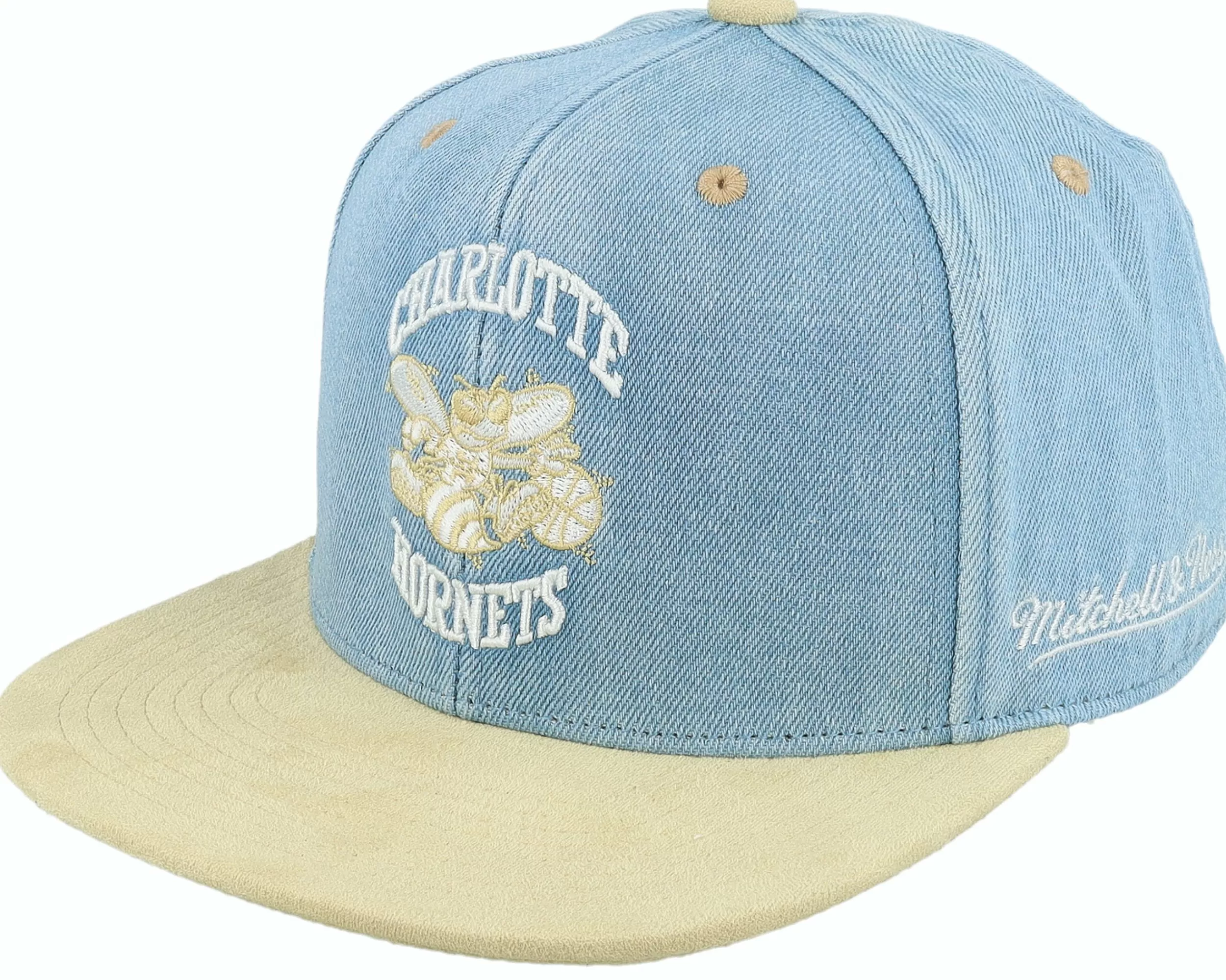Mitchell & Ness Charlotte Hornets Blue Jean Baby Light Blue Fitted - -Unisex Fitted