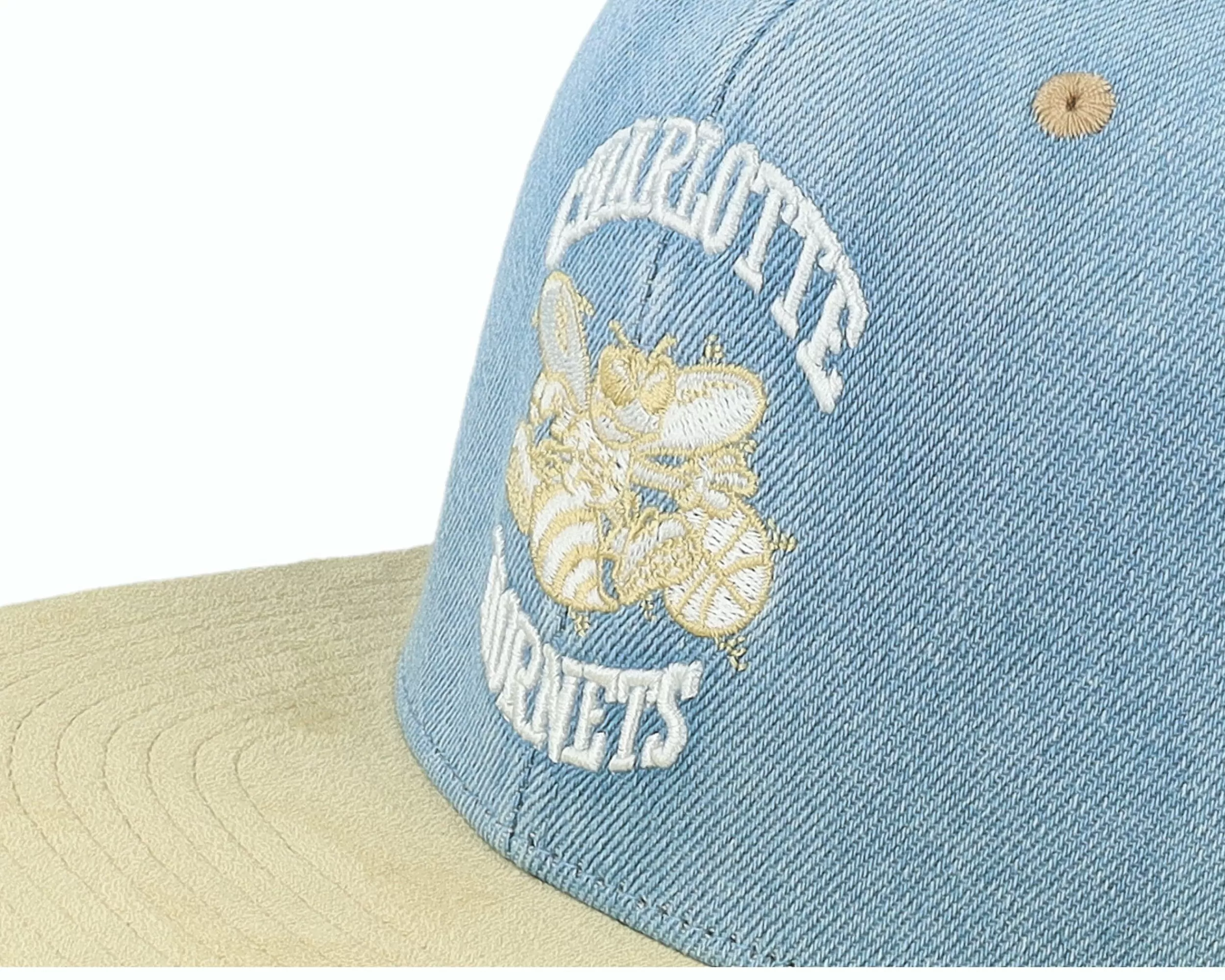 Mitchell & Ness Charlotte Hornets Blue Jean Baby Light Blue Fitted - -Unisex Fitted