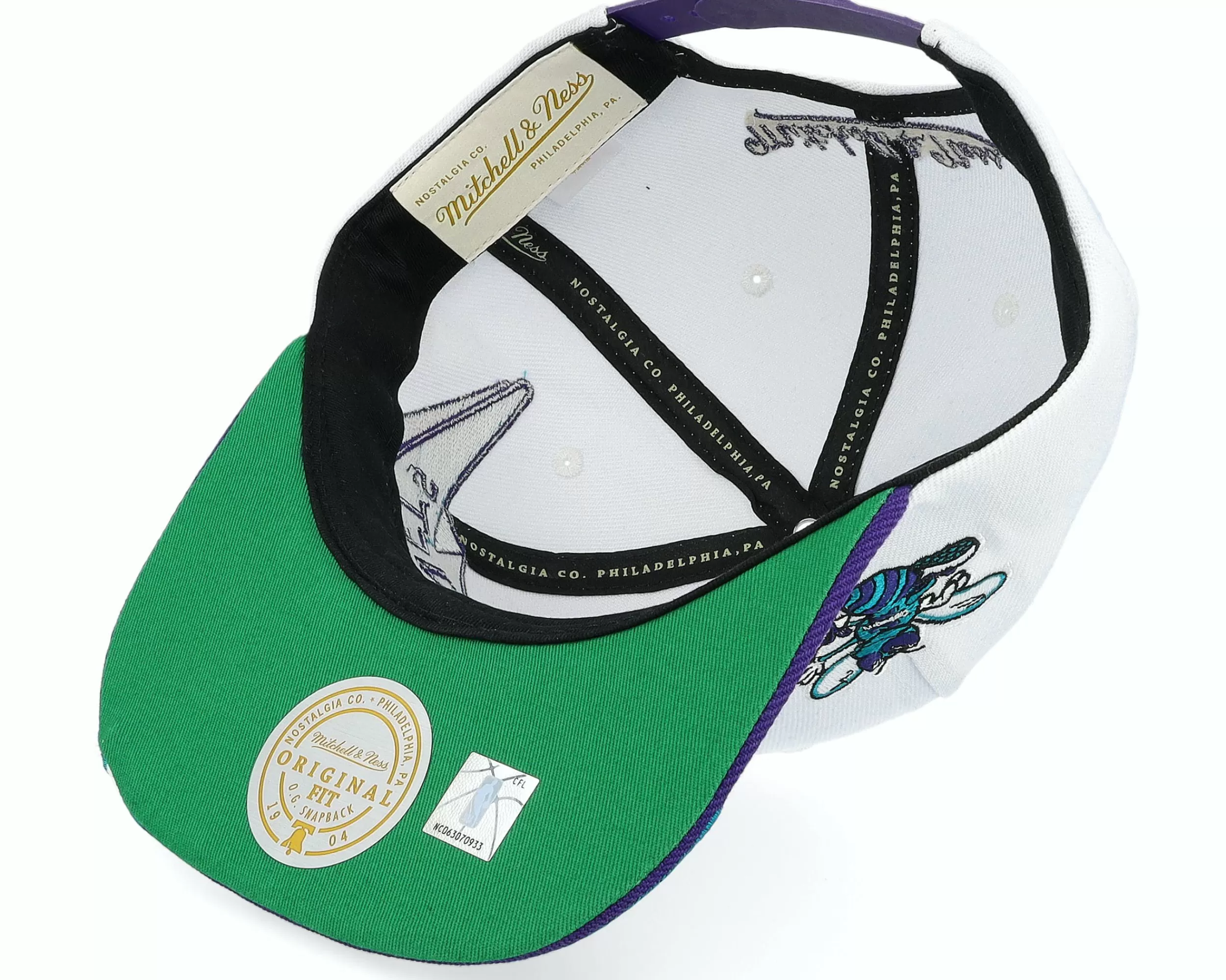 Mitchell & Ness Charlotte Hornets Fast Times Hwc White Snapback - -Unisex Snapback