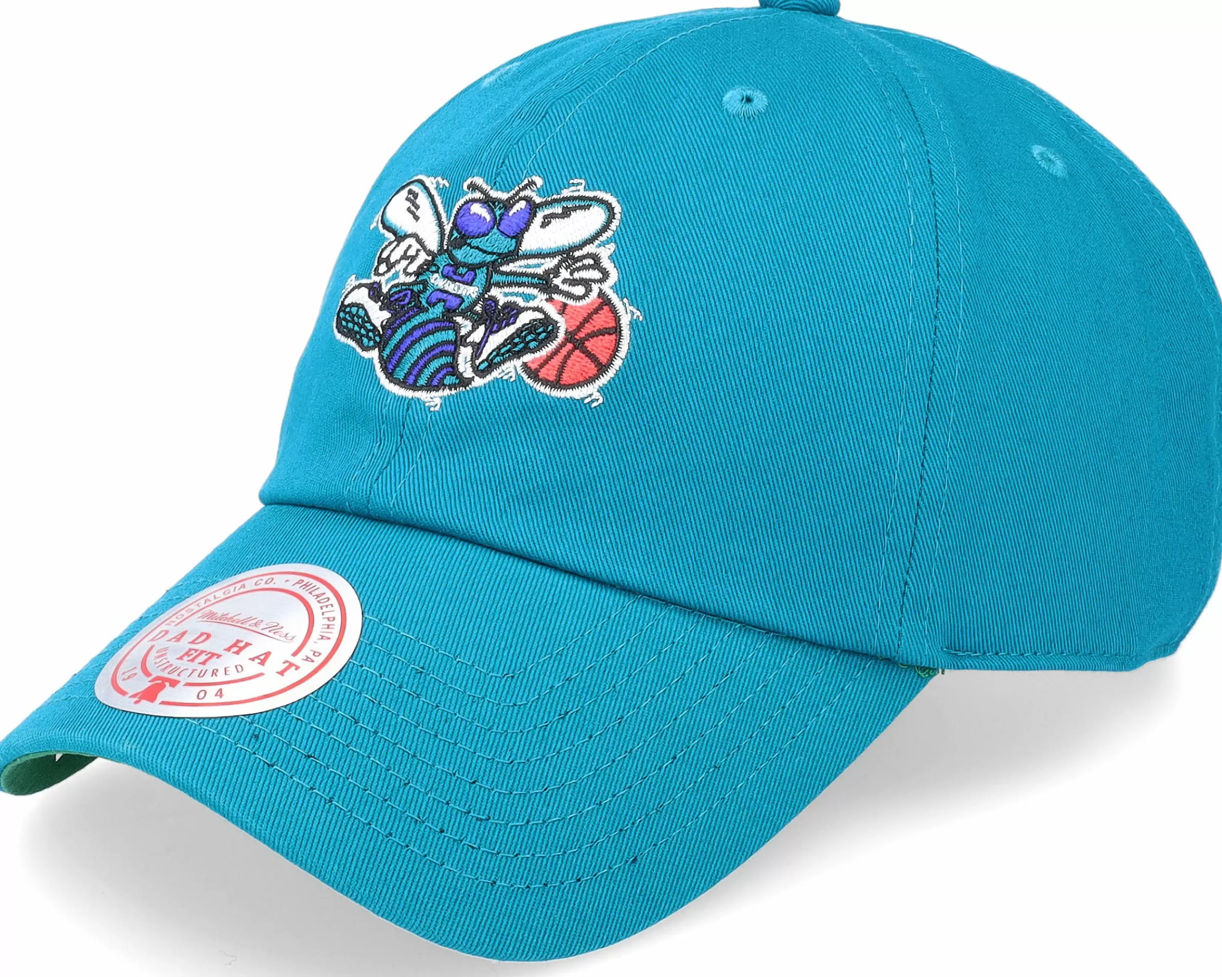 Mitchell & Ness Charlotte Hornets Team Ground 2.0 Teal Dad Cap - -Unisex Dad Cap