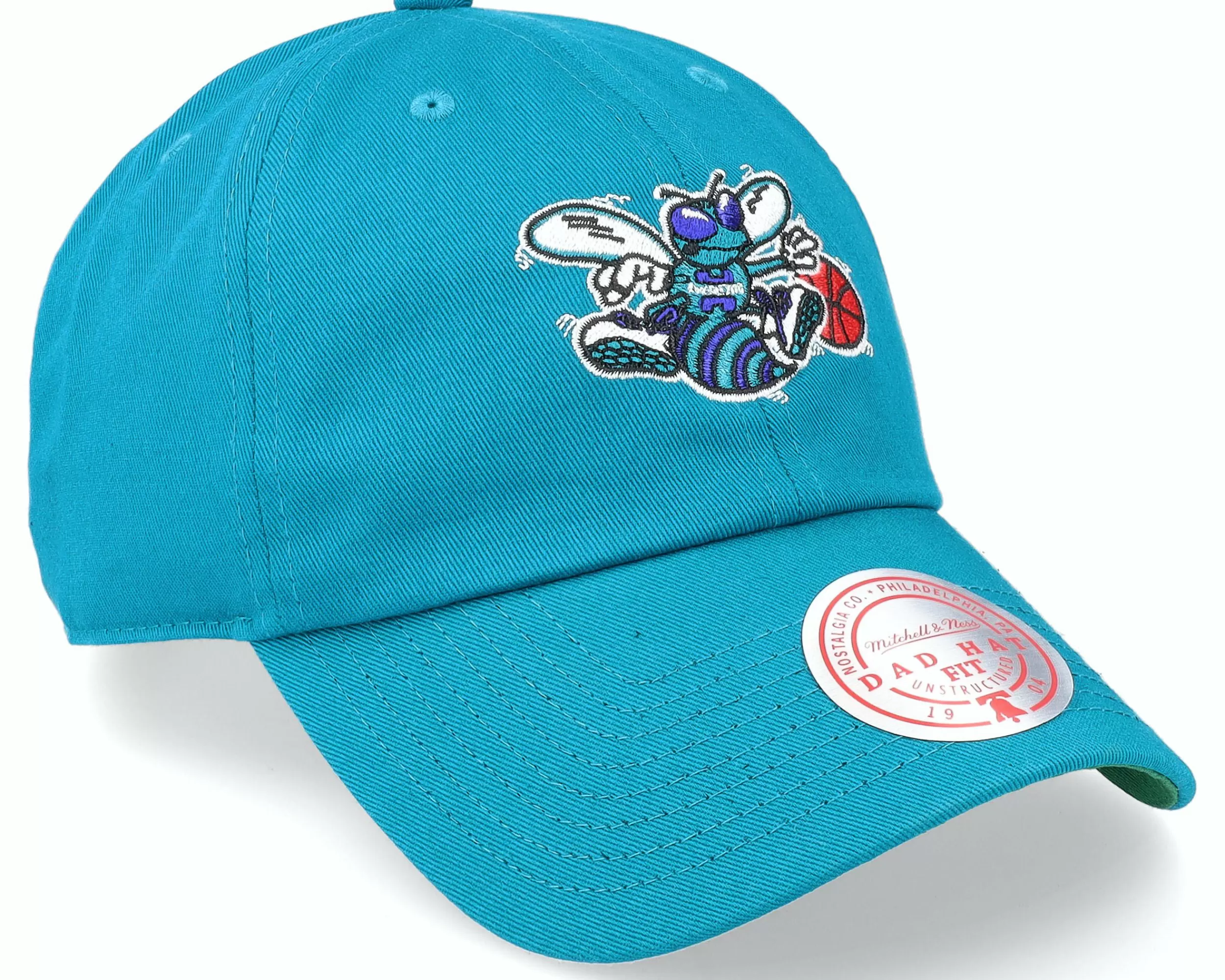 Mitchell & Ness Charlotte Hornets Team Ground 2.0 Teal Dad Cap - -Unisex Dad Cap