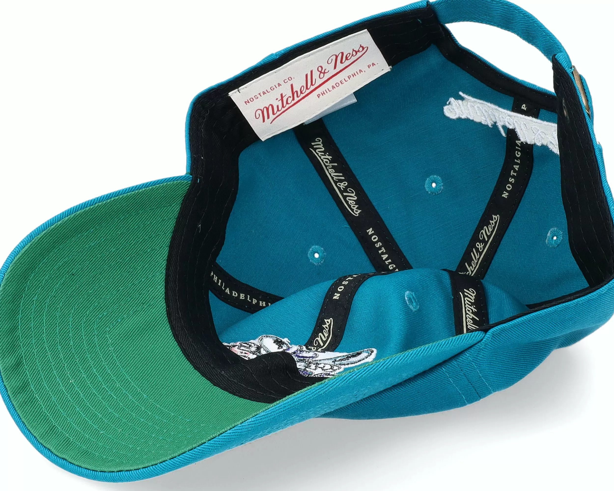Mitchell & Ness Charlotte Hornets Team Ground 2.0 Teal Dad Cap - -Unisex Dad Cap