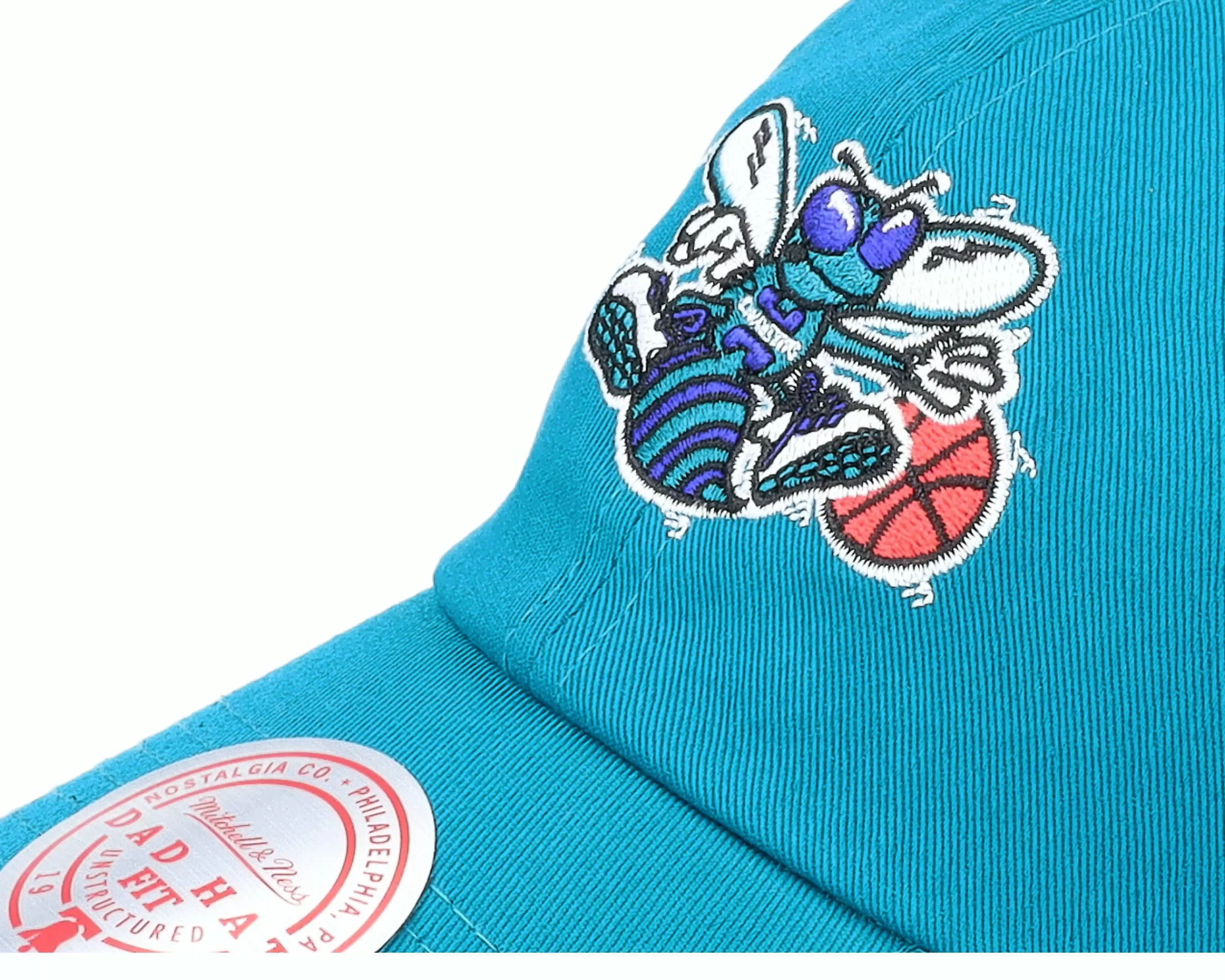 Mitchell & Ness Charlotte Hornets Team Ground 2.0 Teal Dad Cap - -Unisex Dad Cap