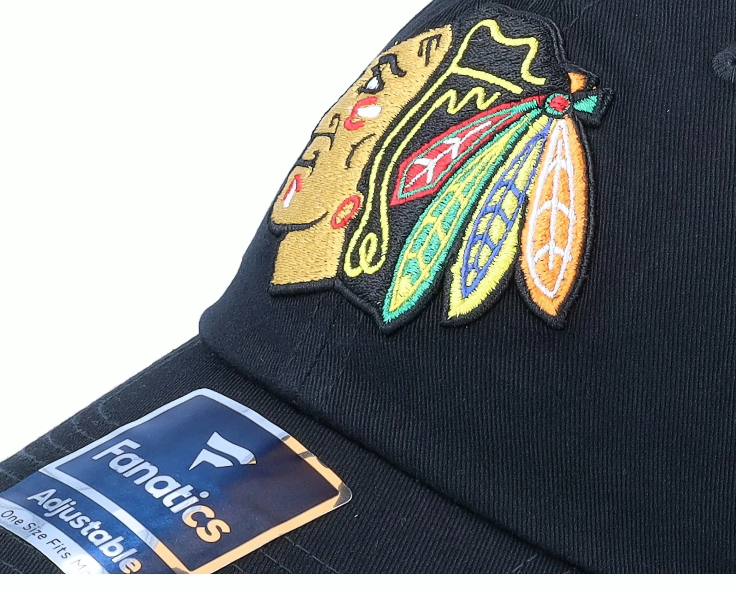 Fanatics Chicago Blackhawks Core Black Dad Cap - -Unisex Dad Cap