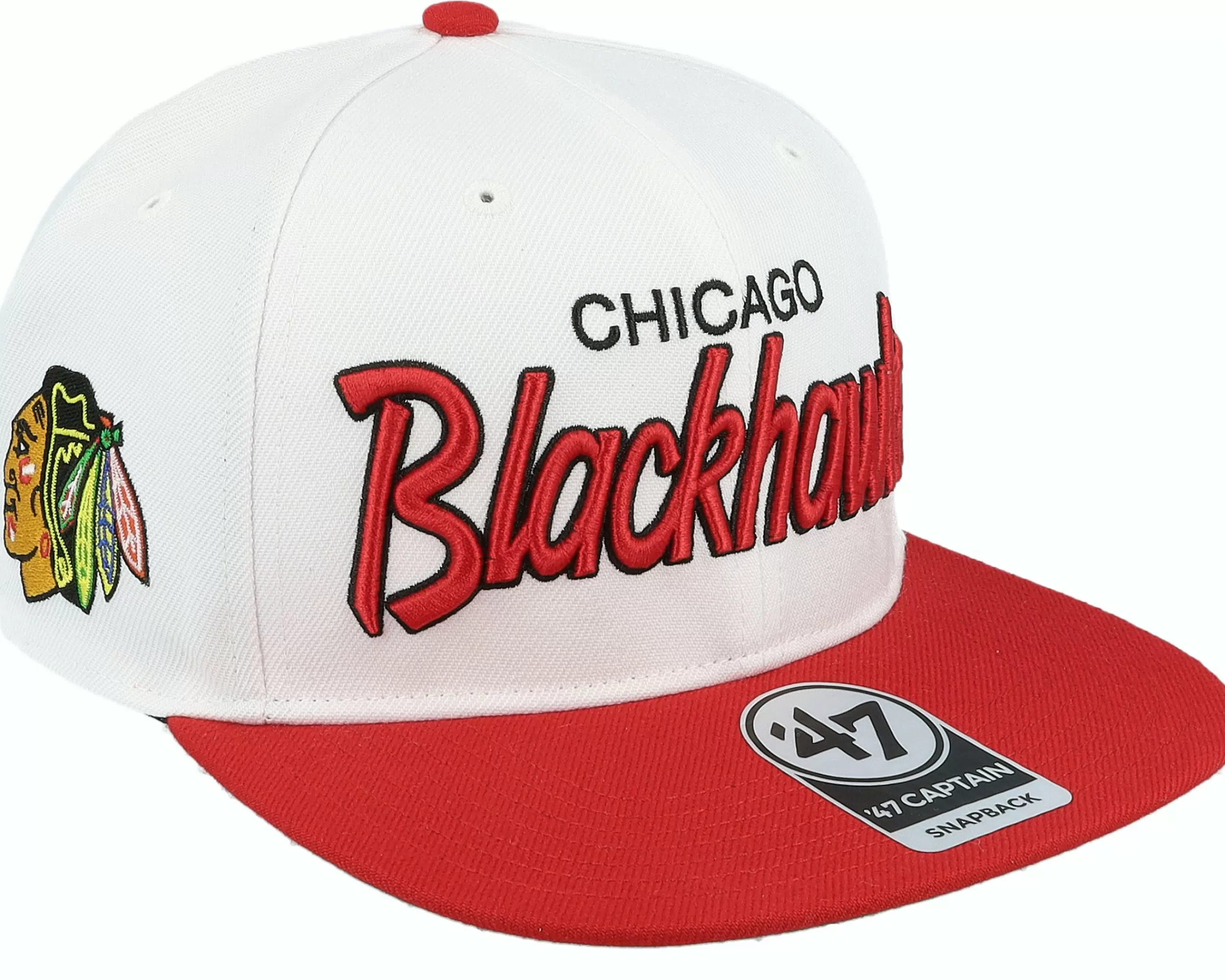 47 Brand Chicago Blackhawks Nhl Cr.Town Two Tone 47 Cap White/Red Snapback - -Unisex Snapback