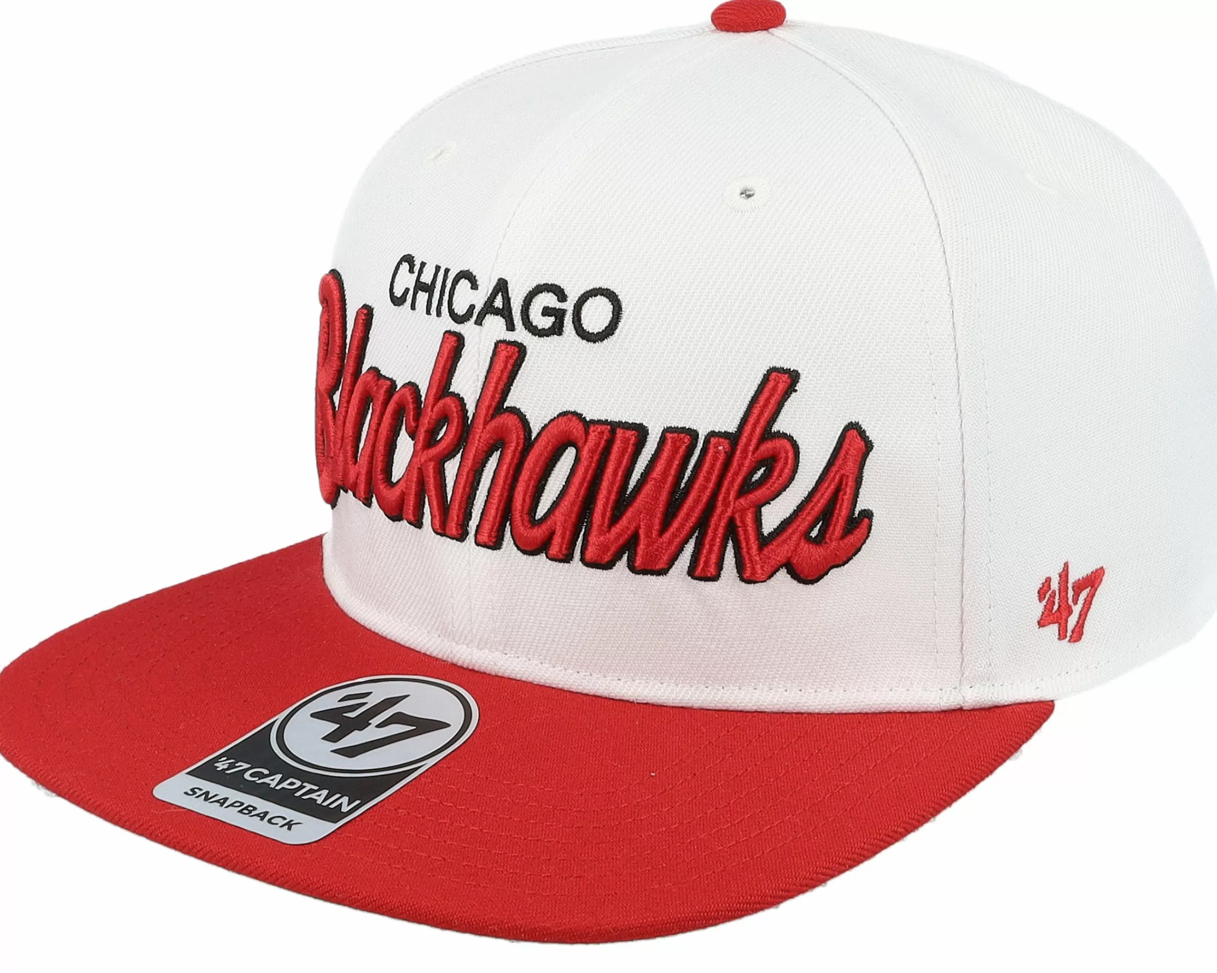 47 Brand Chicago Blackhawks Nhl Cr.Town Two Tone 47 Cap White/Red Snapback - -Unisex Snapback