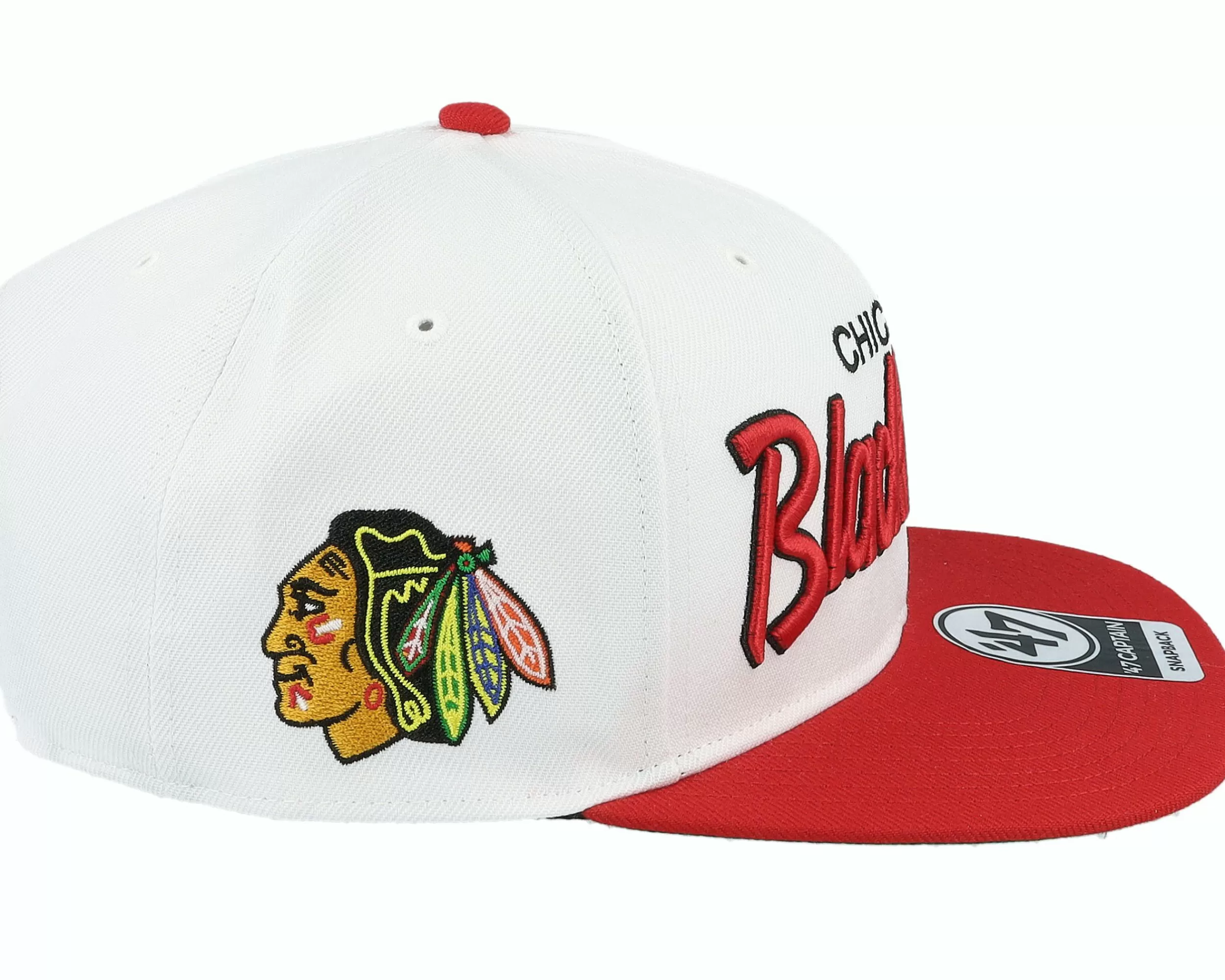 47 Brand Chicago Blackhawks Nhl Cr.Town Two Tone 47 Cap White/Red Snapback - -Unisex Snapback