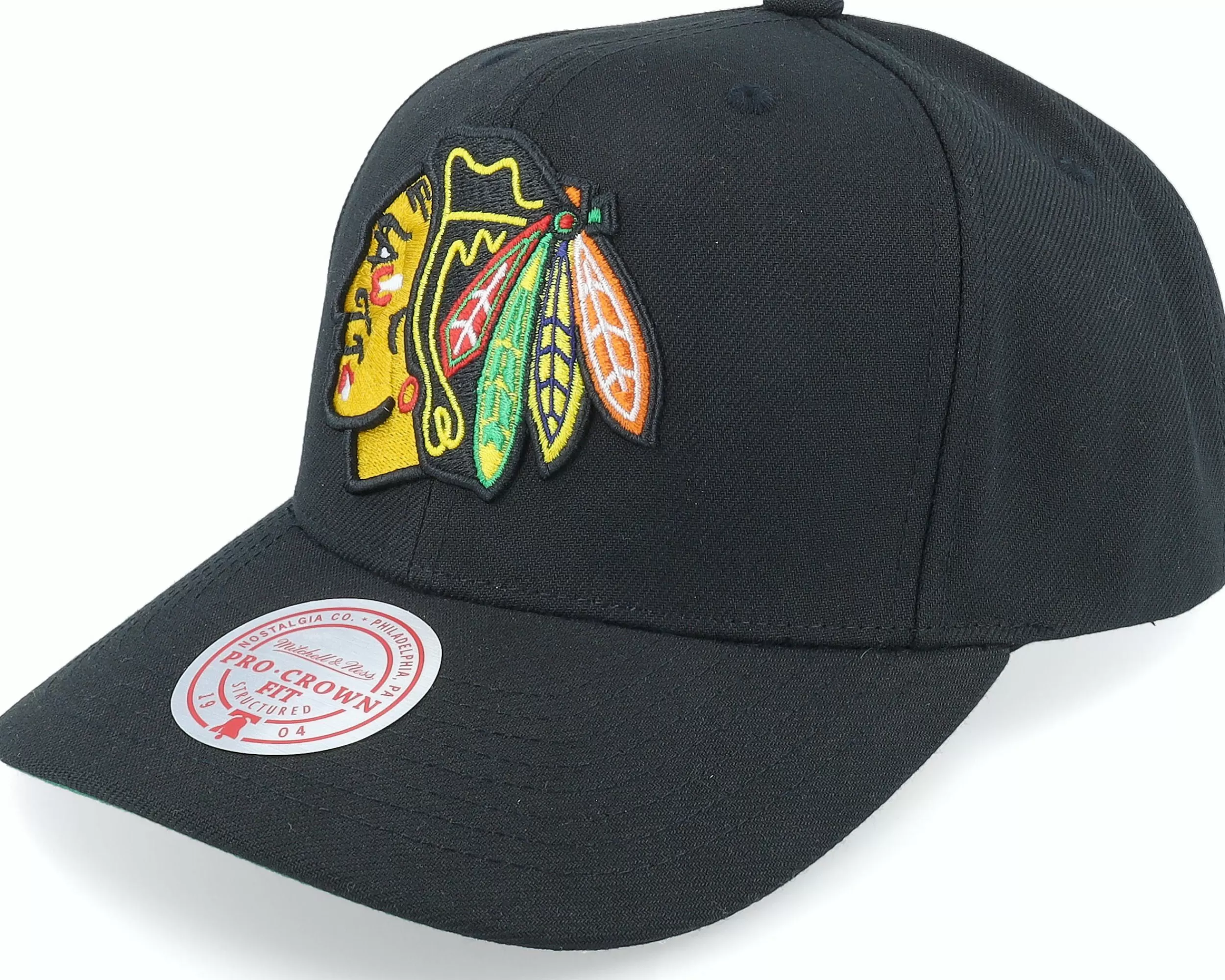 Mitchell & Ness Chicago Blackhawks Team Ground 2.0 Pro Black Adjustable - -Unisex Adjustable