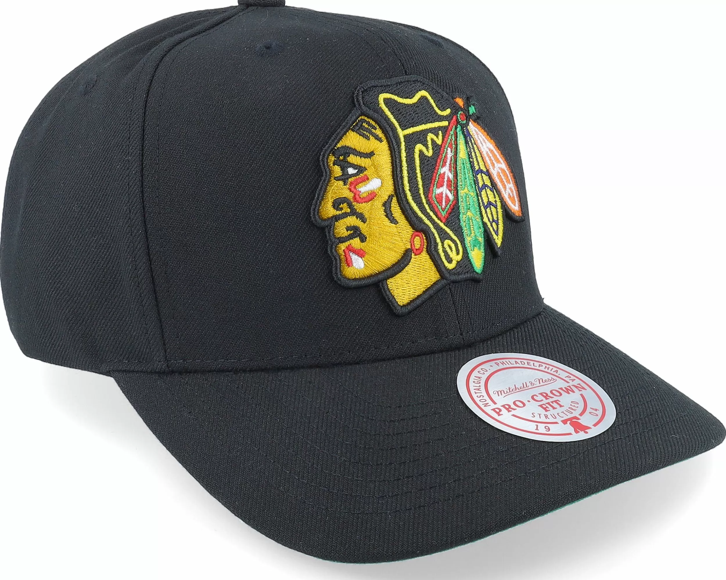 Mitchell & Ness Chicago Blackhawks Team Ground 2.0 Pro Black Adjustable - -Unisex Adjustable