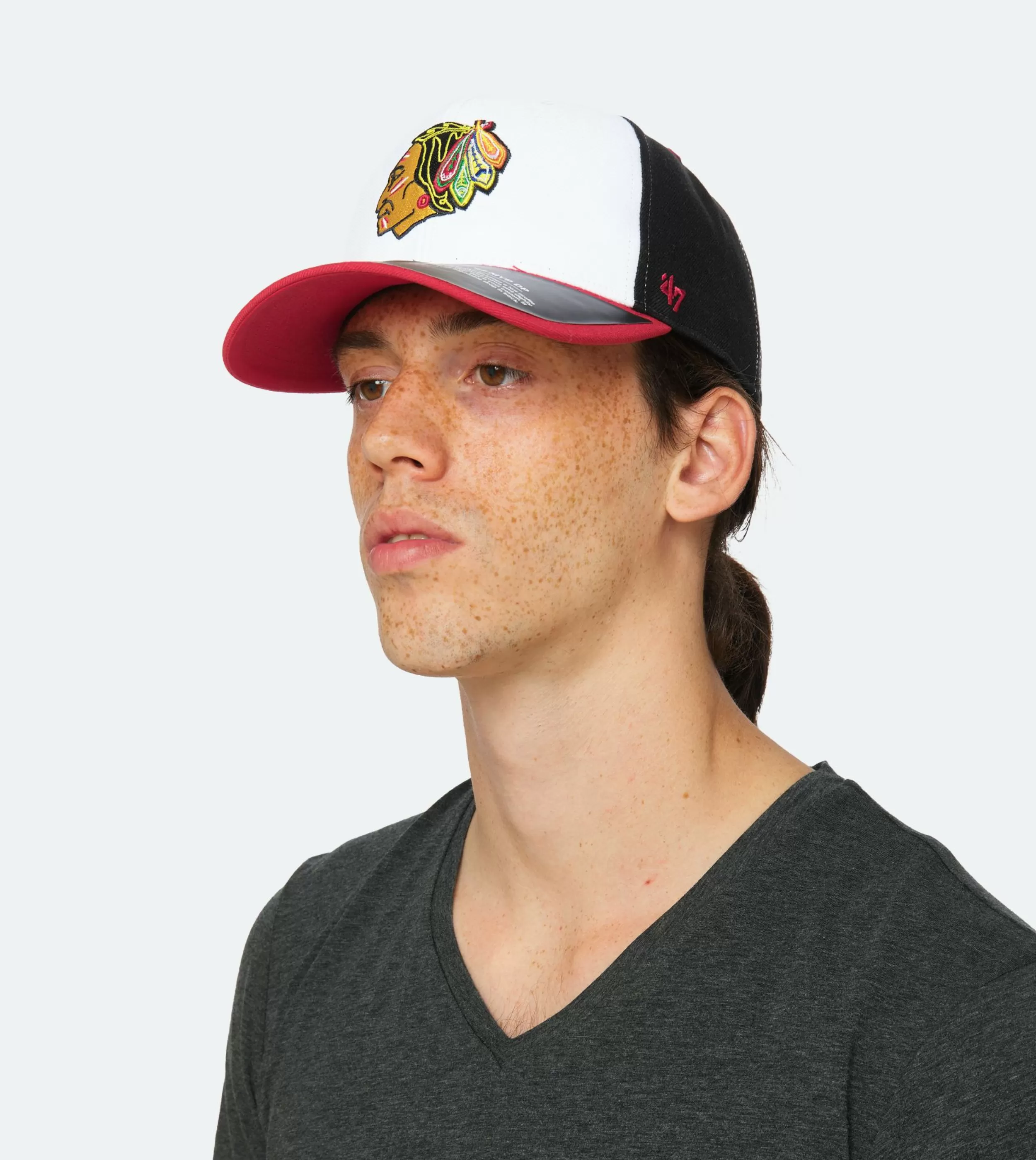 47 Brand Chicago Blackhawks Vintage Cold Zone Replica 47 Mvp Dp White/Black/Red Adjustable - -Unisex Adjustable