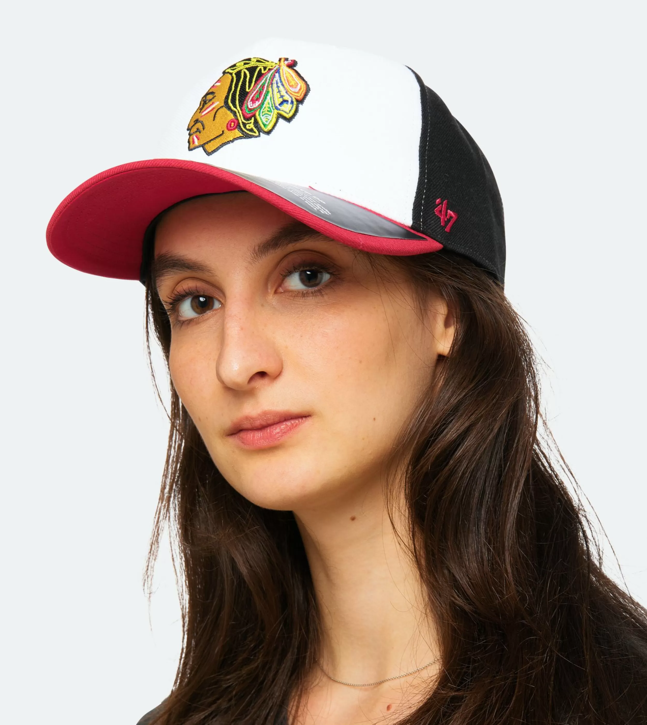 47 Brand Chicago Blackhawks Vintage Cold Zone Replica 47 Mvp Dp White/Black/Red Adjustable - -Unisex Adjustable