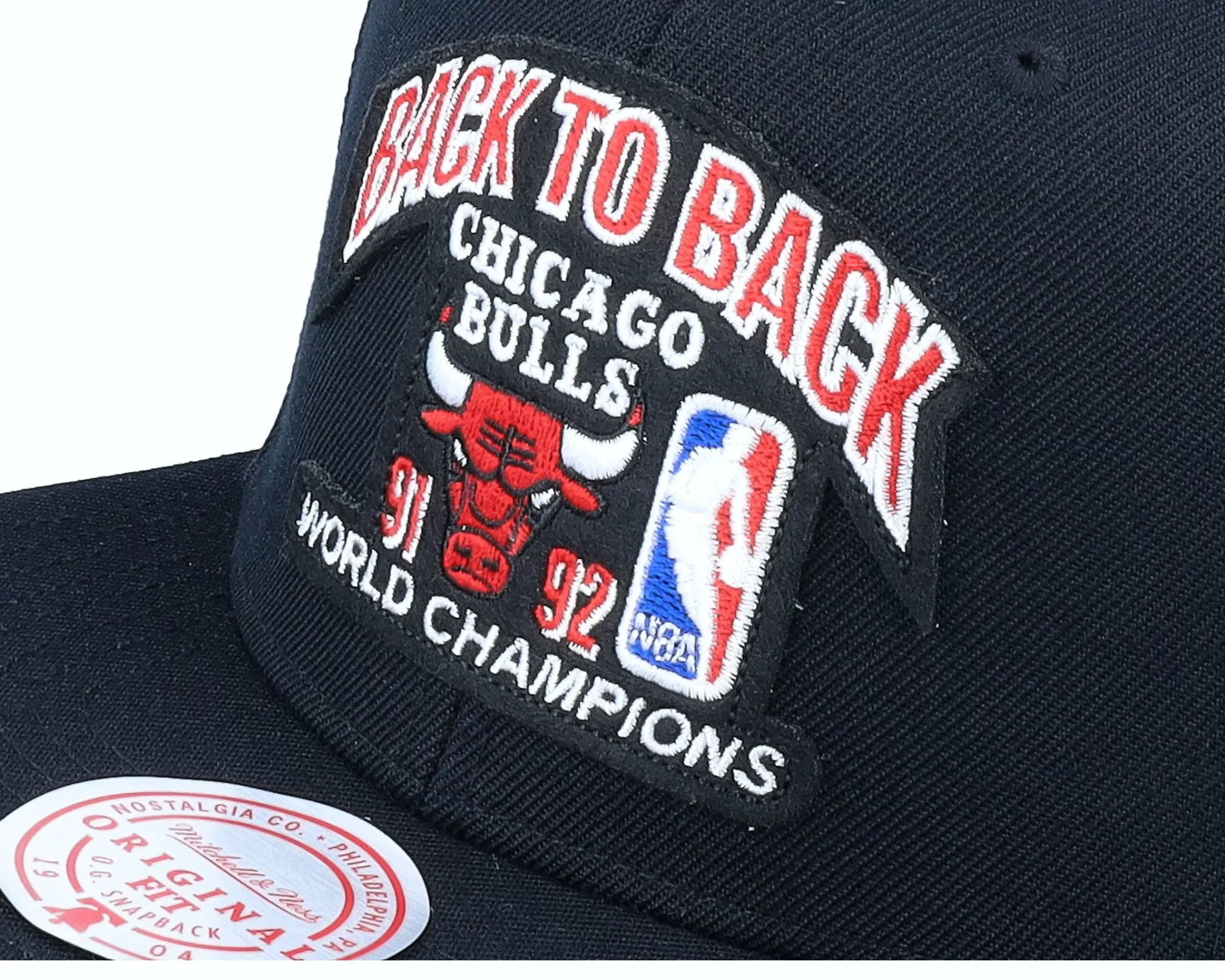 Mitchell & Ness Chicago Bulls 92 Back To Back Champs Hwc 1991 Black Snapback - -Unisex Snapback