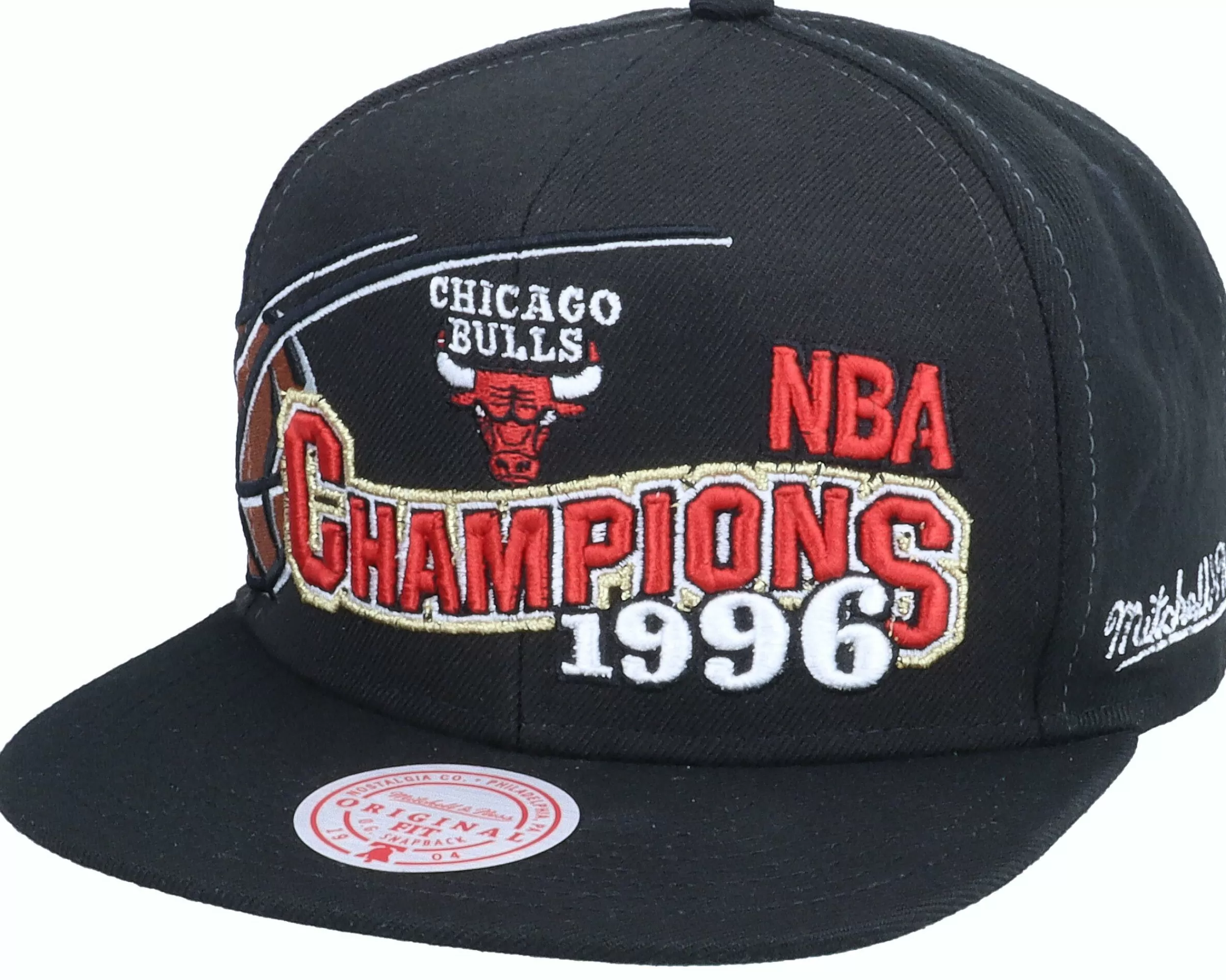 Mitchell & Ness Chicago Bulls 96 Champions Wave Hwc Black Snapback - -Unisex Snapback
