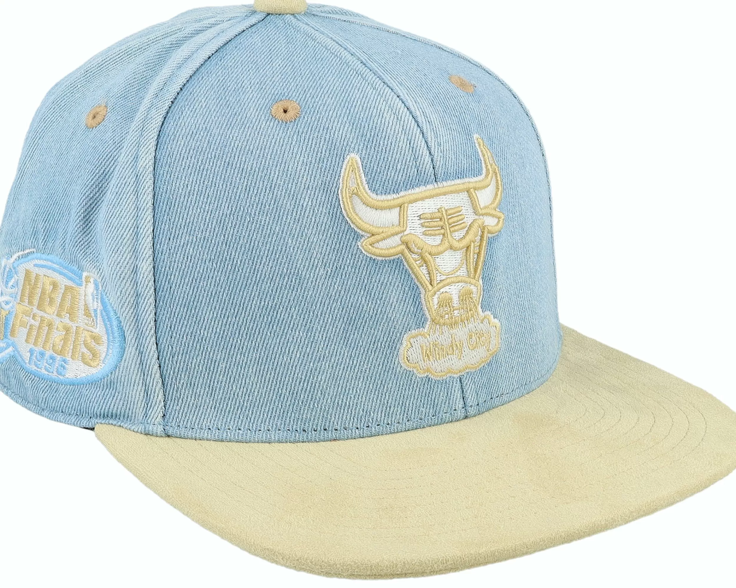 Mitchell & Ness Chicago Bulls Blue Jean Baby Light Blue Fitted - -Unisex Fitted