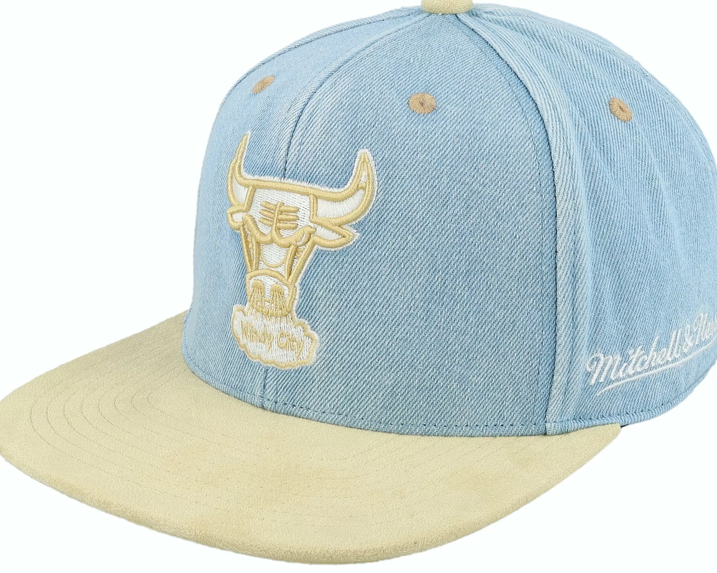 Mitchell & Ness Chicago Bulls Blue Jean Baby Light Blue Fitted - -Unisex Fitted