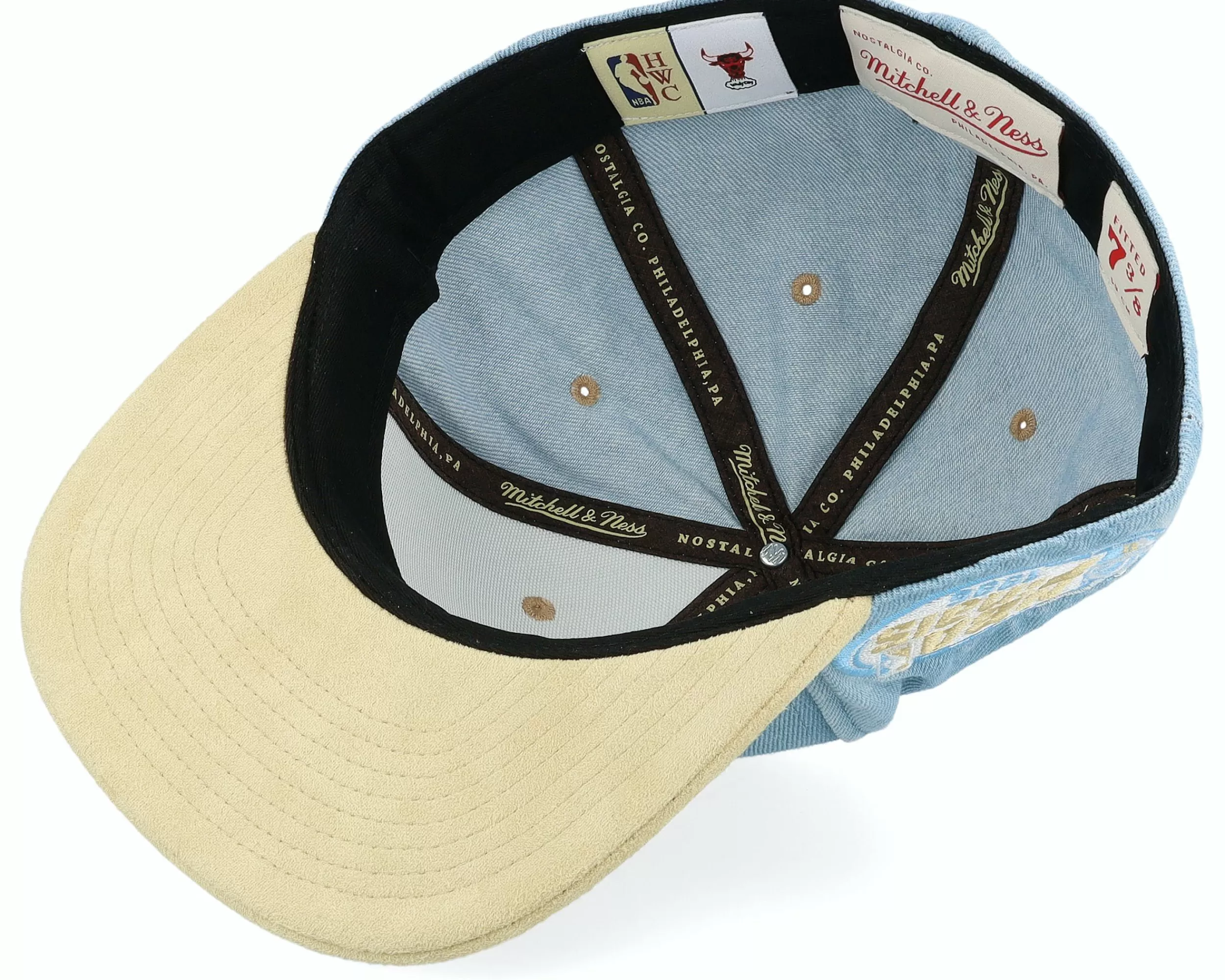 Mitchell & Ness Chicago Bulls Blue Jean Baby Light Blue Fitted - -Unisex Fitted