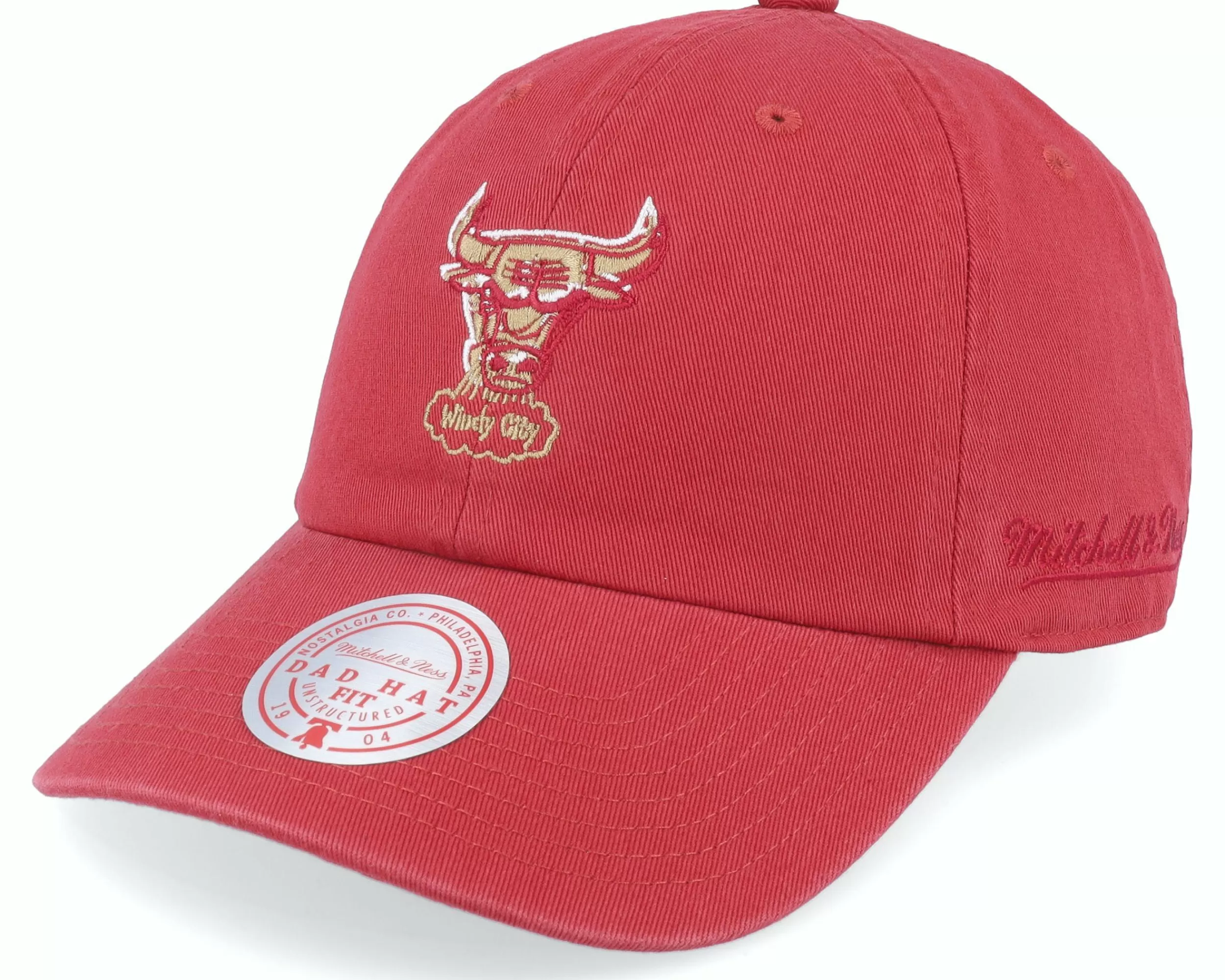 Mitchell & Ness Chicago Bulls Golden Hour Glaze Red Dad Cap - -Unisex Dad Cap