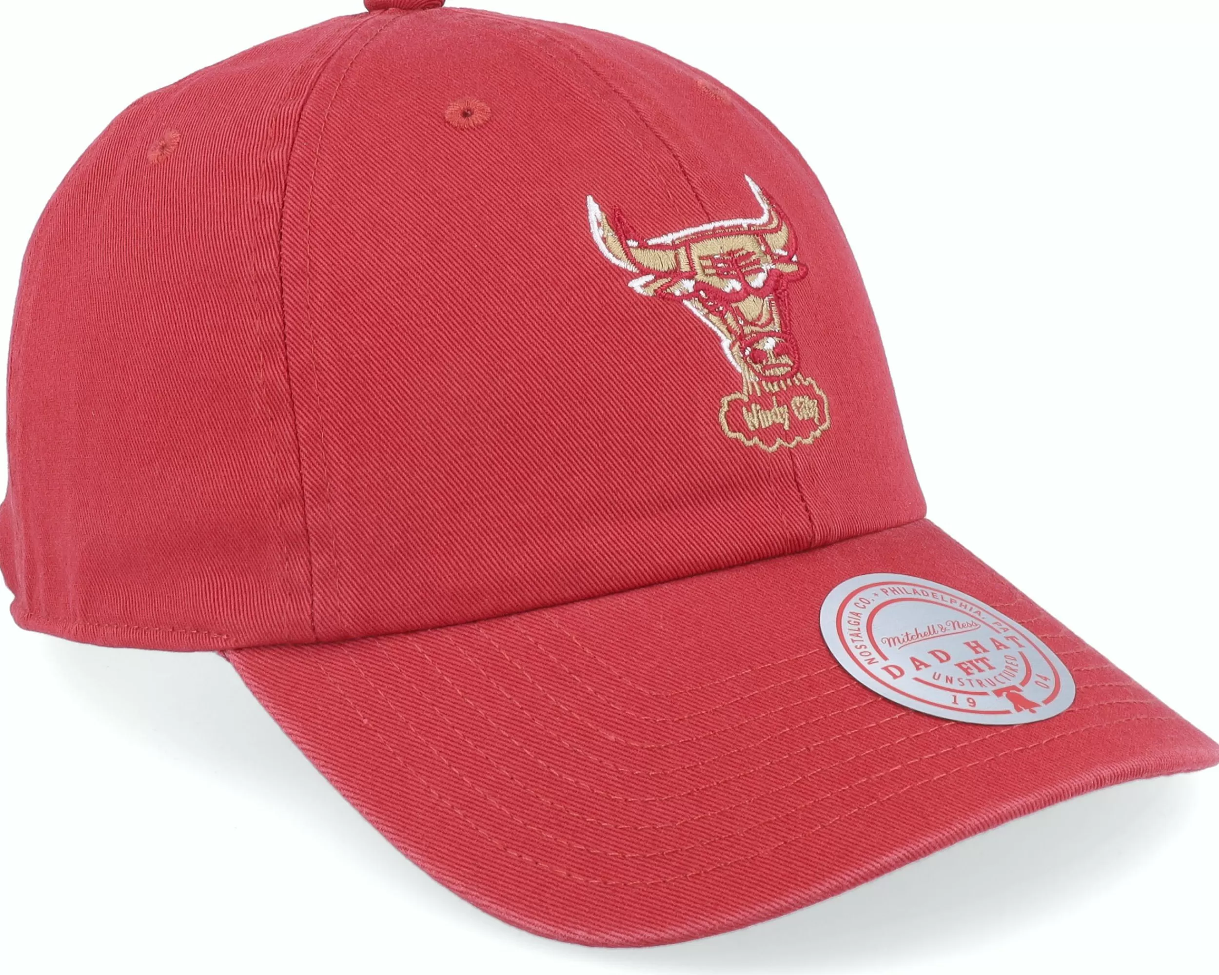 Mitchell & Ness Chicago Bulls Golden Hour Glaze Red Dad Cap - -Unisex Dad Cap