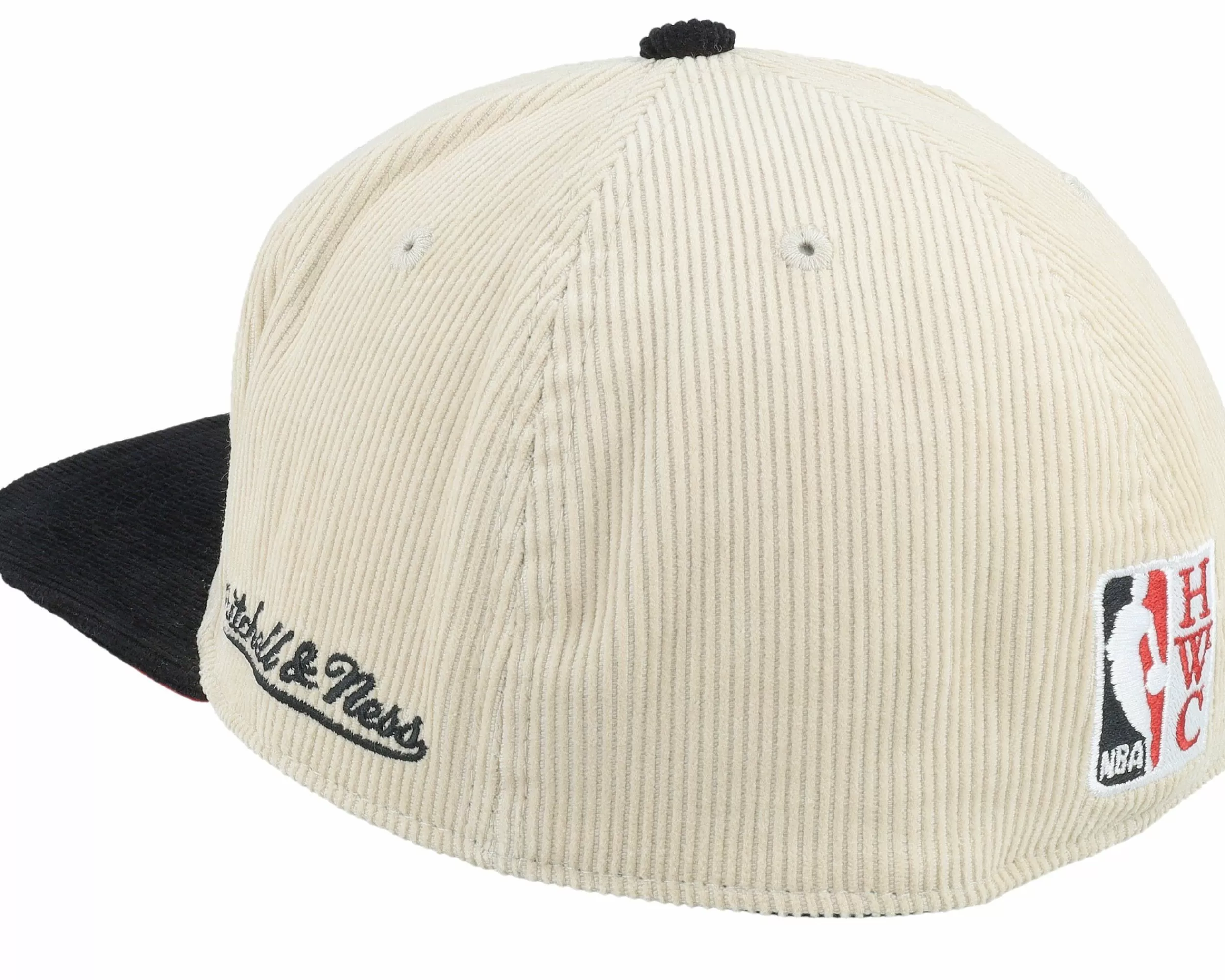 Mitchell & Ness Chicago Bulls Team Cord Off White/Black Fitted - -Unisex Fitted