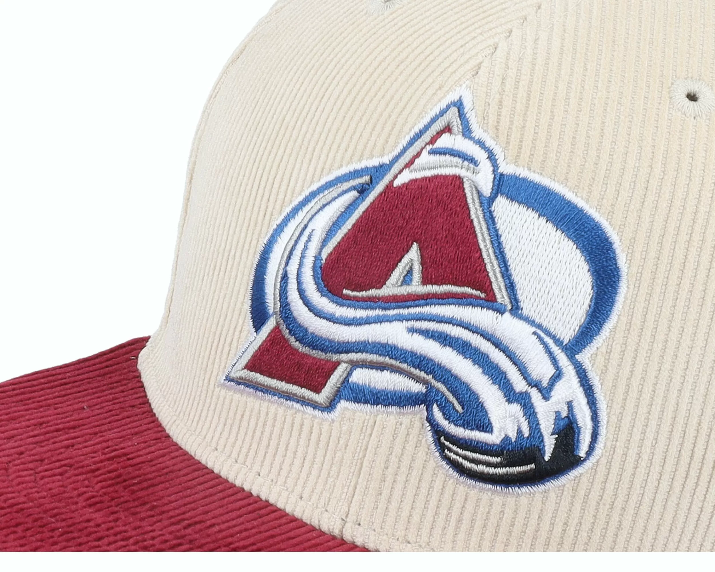 Mitchell & Ness Colorado Avalanche Team Cord Off White/Maroon Fitted - -Unisex Fitted