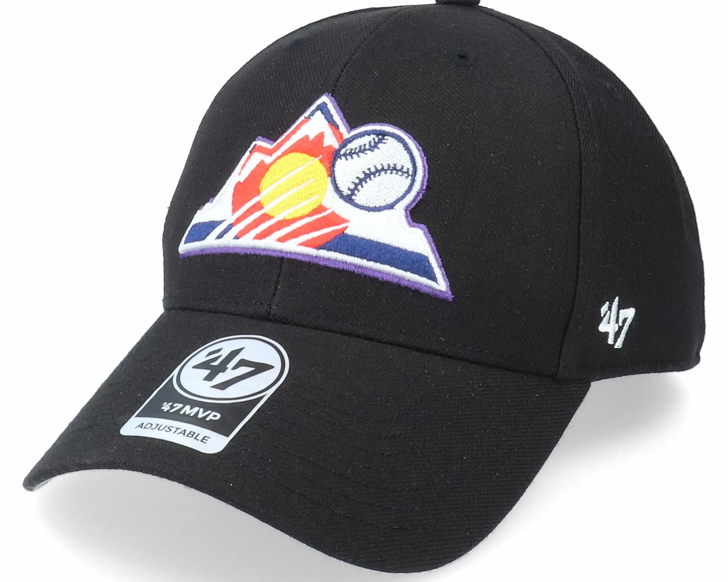 47 Brand Colorado Rockies Mvp Black Adjustable - -Unisex Adjustable