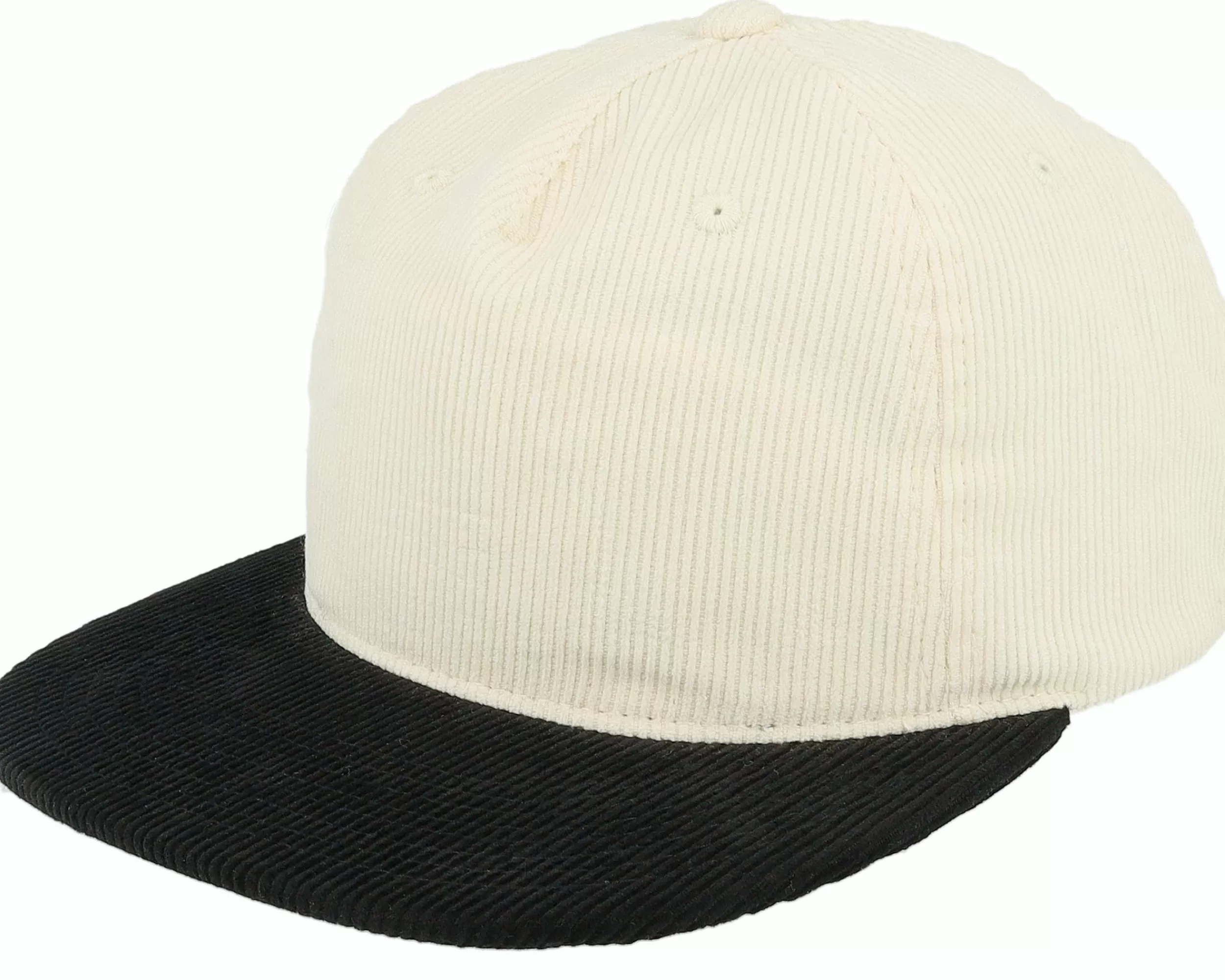 Equip Cord Ivory/Black 5-Panel Halfmoon Snapback - -Unisex Snapback