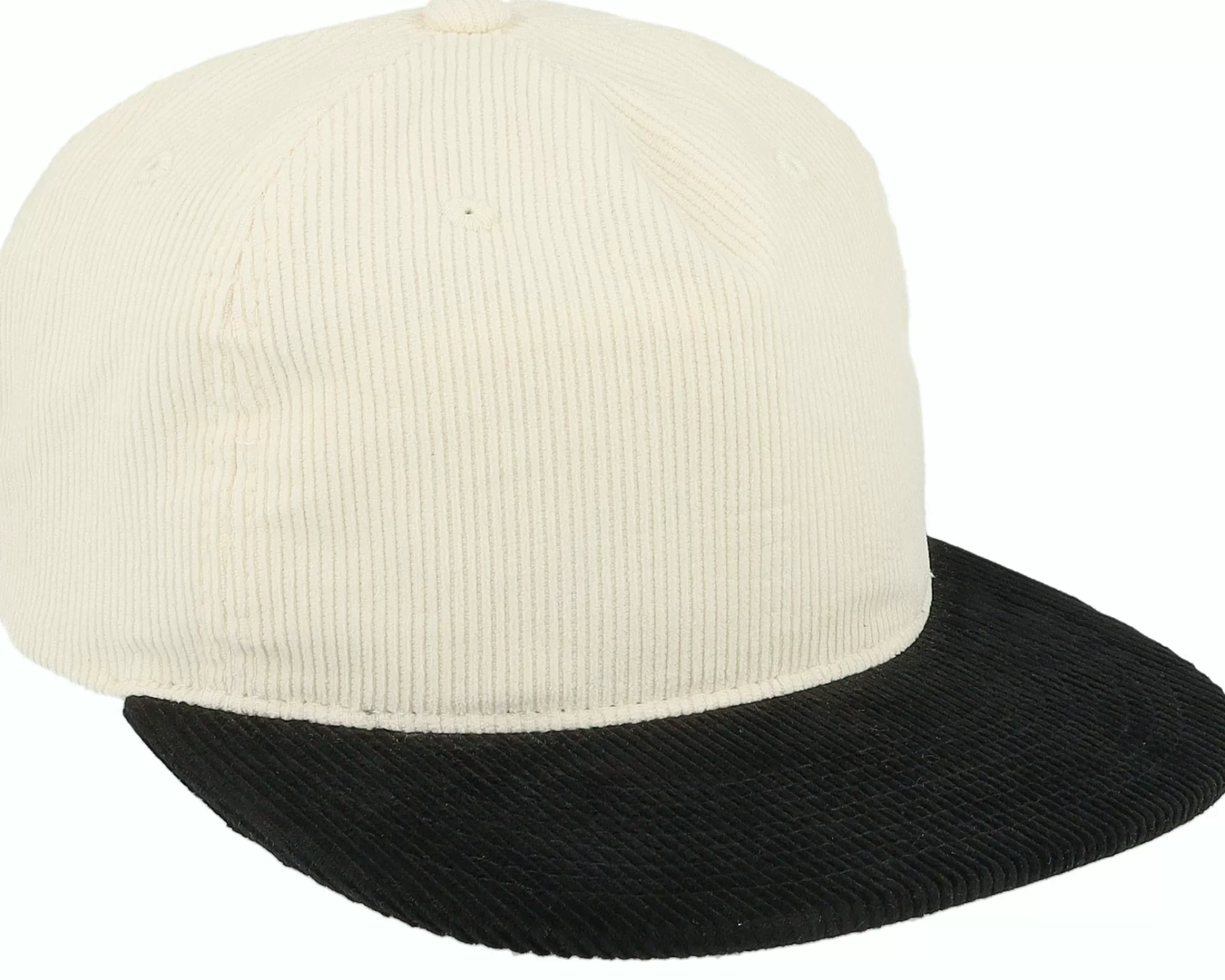 Equip Cord Ivory/Black 5-Panel Halfmoon Snapback - -Unisex Snapback