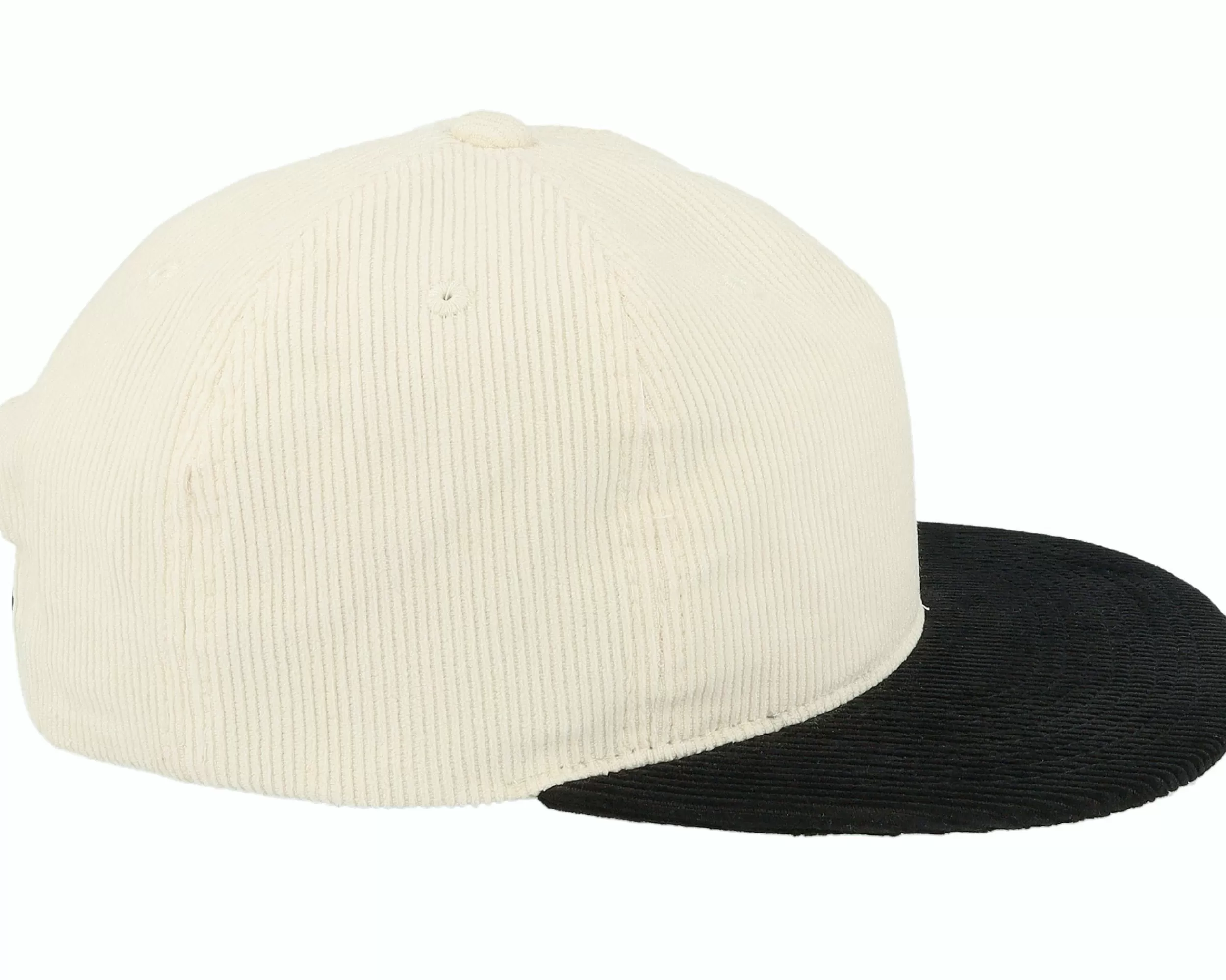 Equip Cord Ivory/Black 5-Panel Halfmoon Snapback - -Unisex Snapback