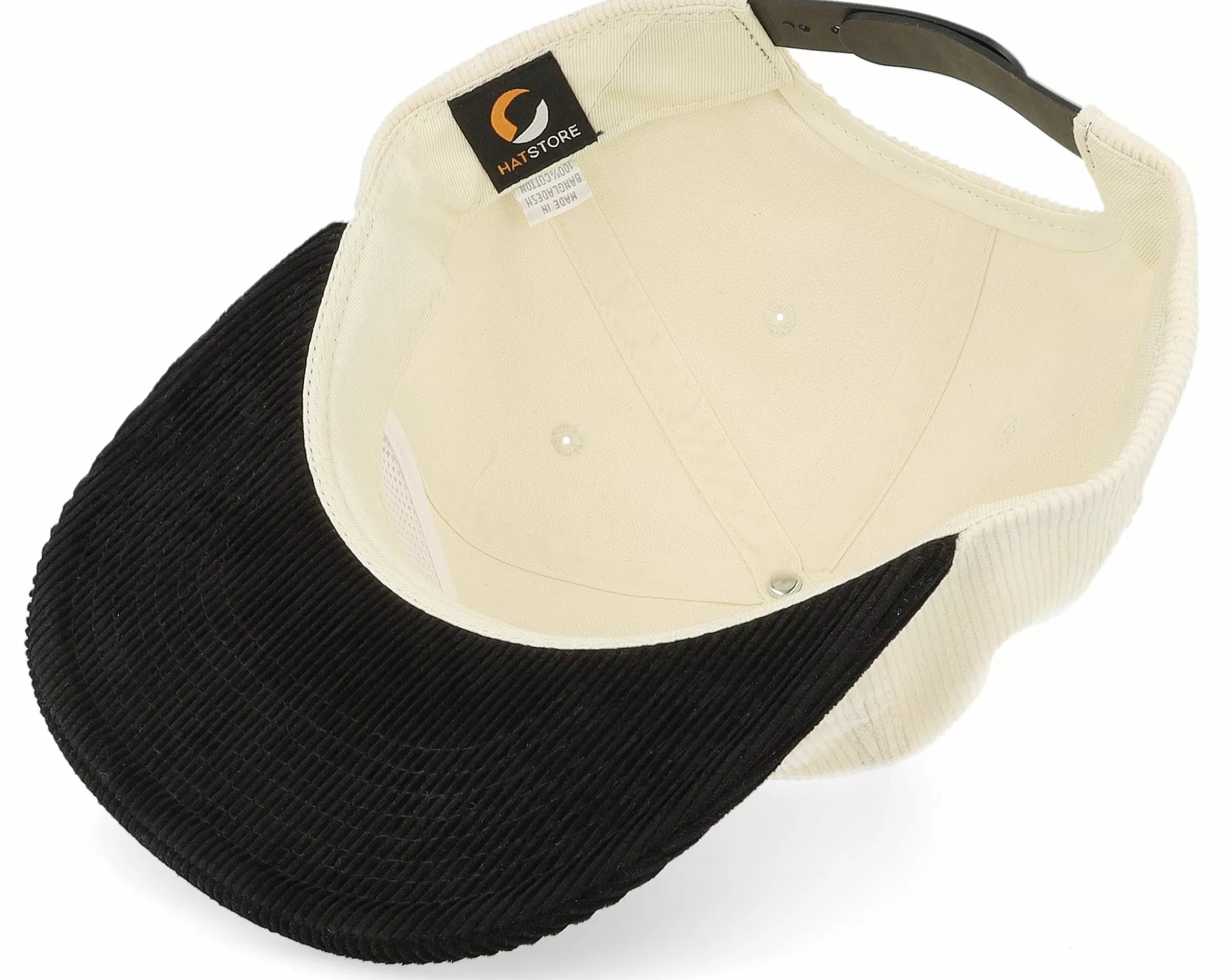 Equip Cord Ivory/Black 5-Panel Halfmoon Snapback - -Unisex Snapback