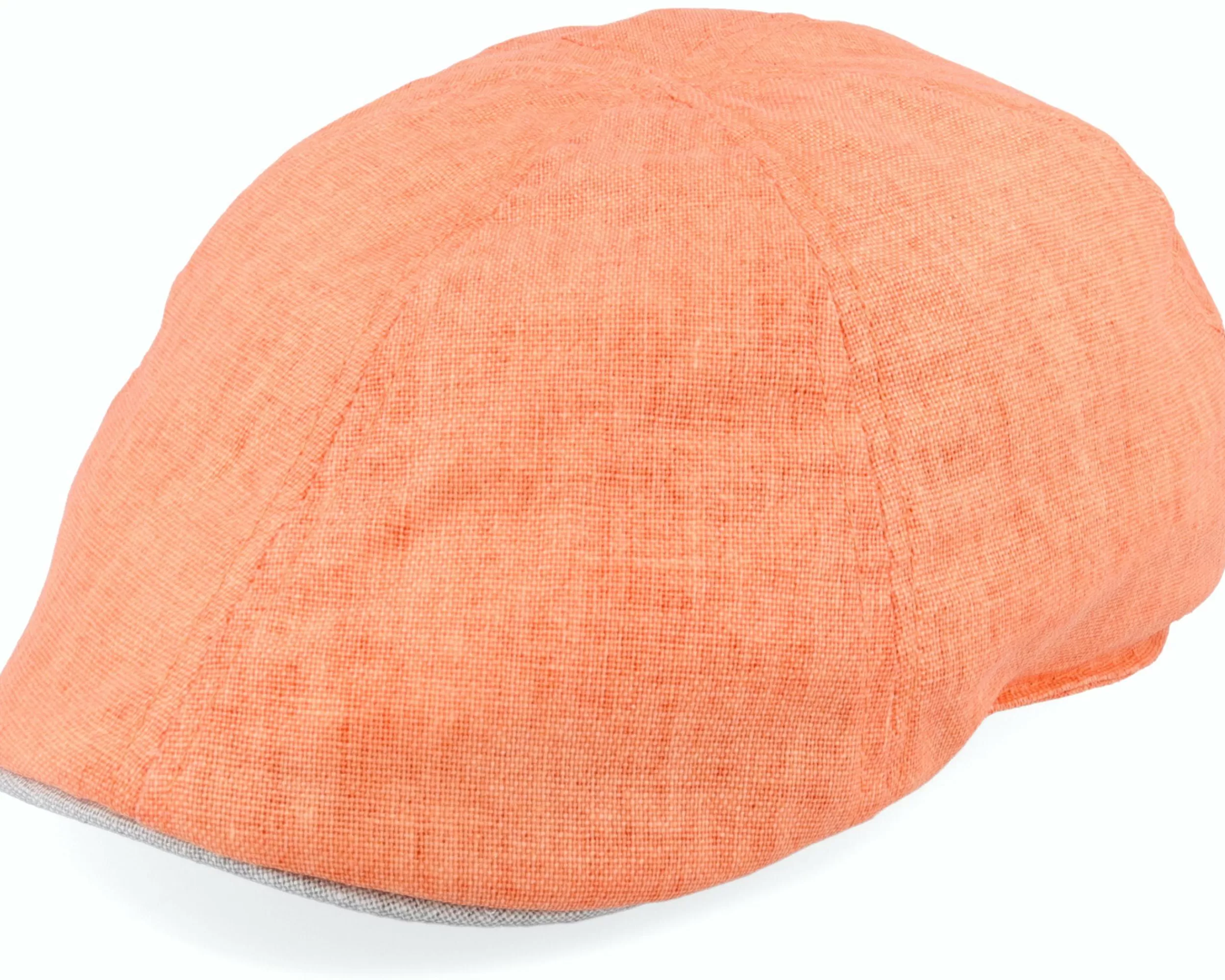 Seeberger Cotton Linen Ivy Cap Basic Orange Flat Cap - -Unisex Flat Caps