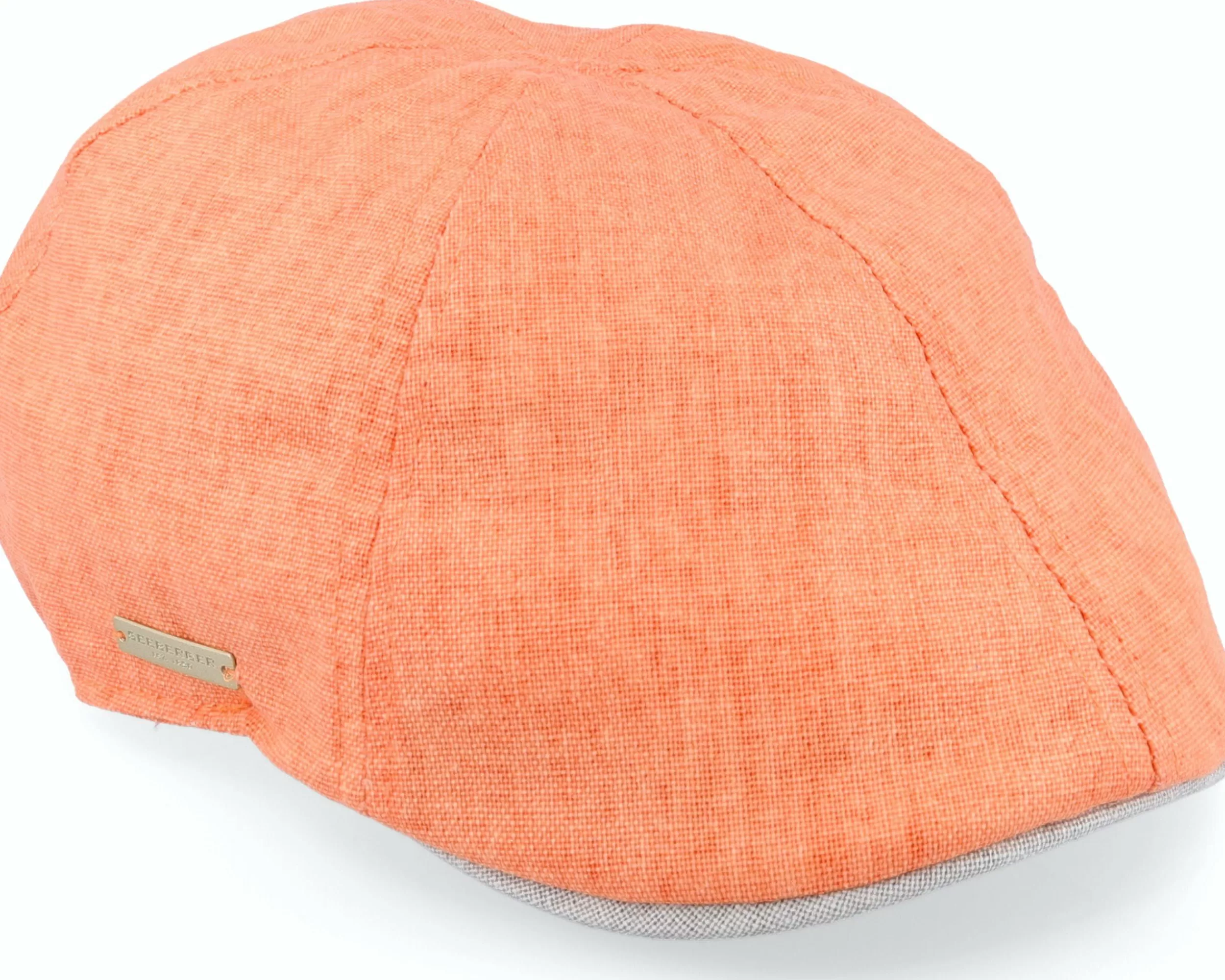 Seeberger Cotton Linen Ivy Cap Basic Orange Flat Cap - -Unisex Flat Caps