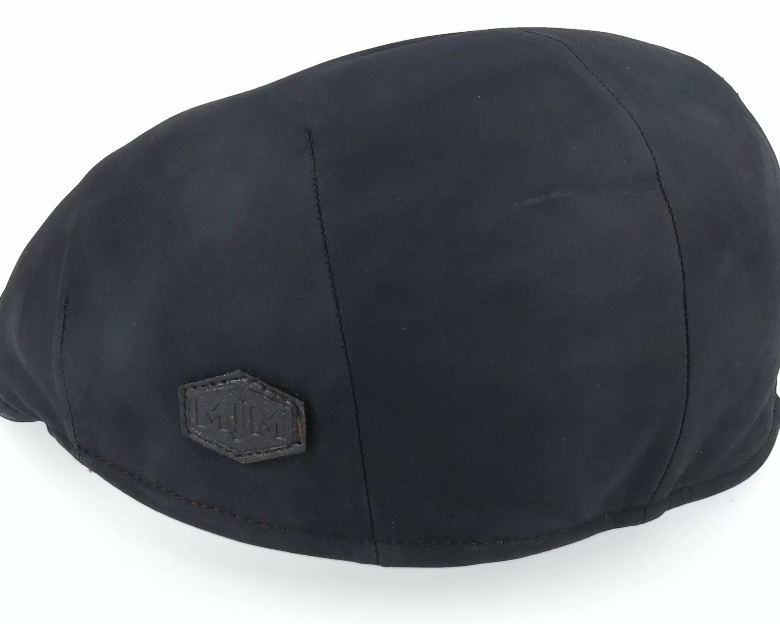 MJM Hats Country El Nappa Wax 2 Dark Brown/Orange Flatcap - -Unisex Flat Caps