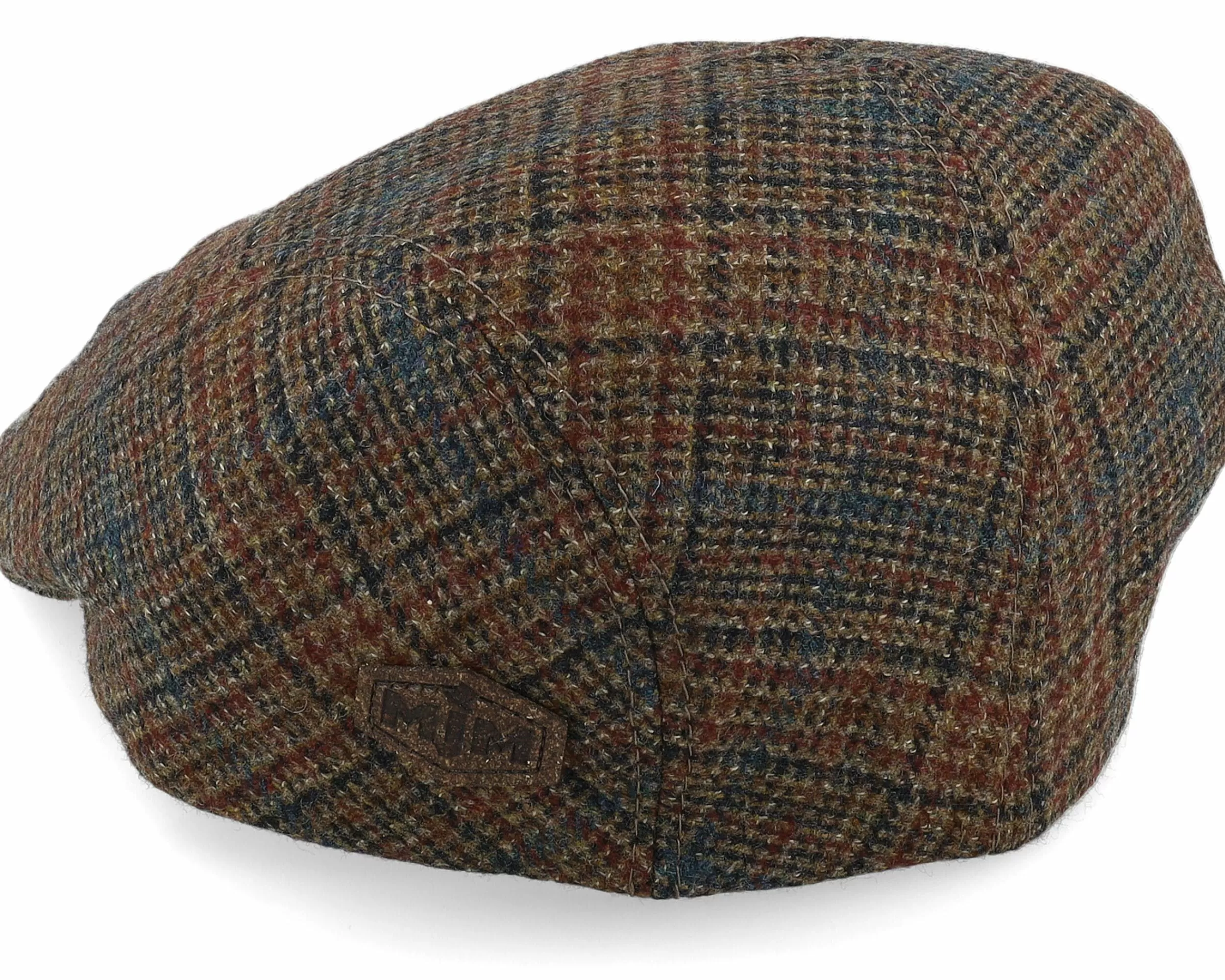 MJM Hats Daffy 3 32 Virgin Wool Brown Check Flat Cap - -Unisex Flat Caps