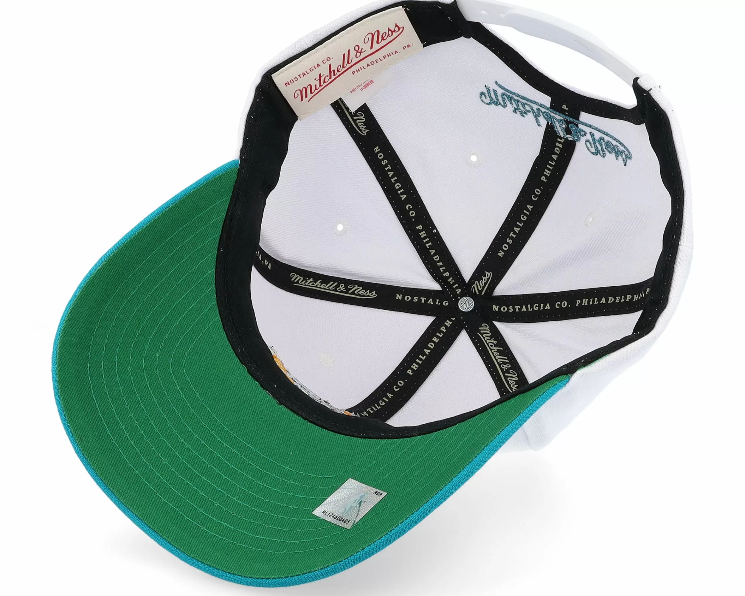 Mitchell & Ness Detroit Pistons Team 2 Tone 2.0 Pro White/Teal Adjustable - -Unisex Adjustable
