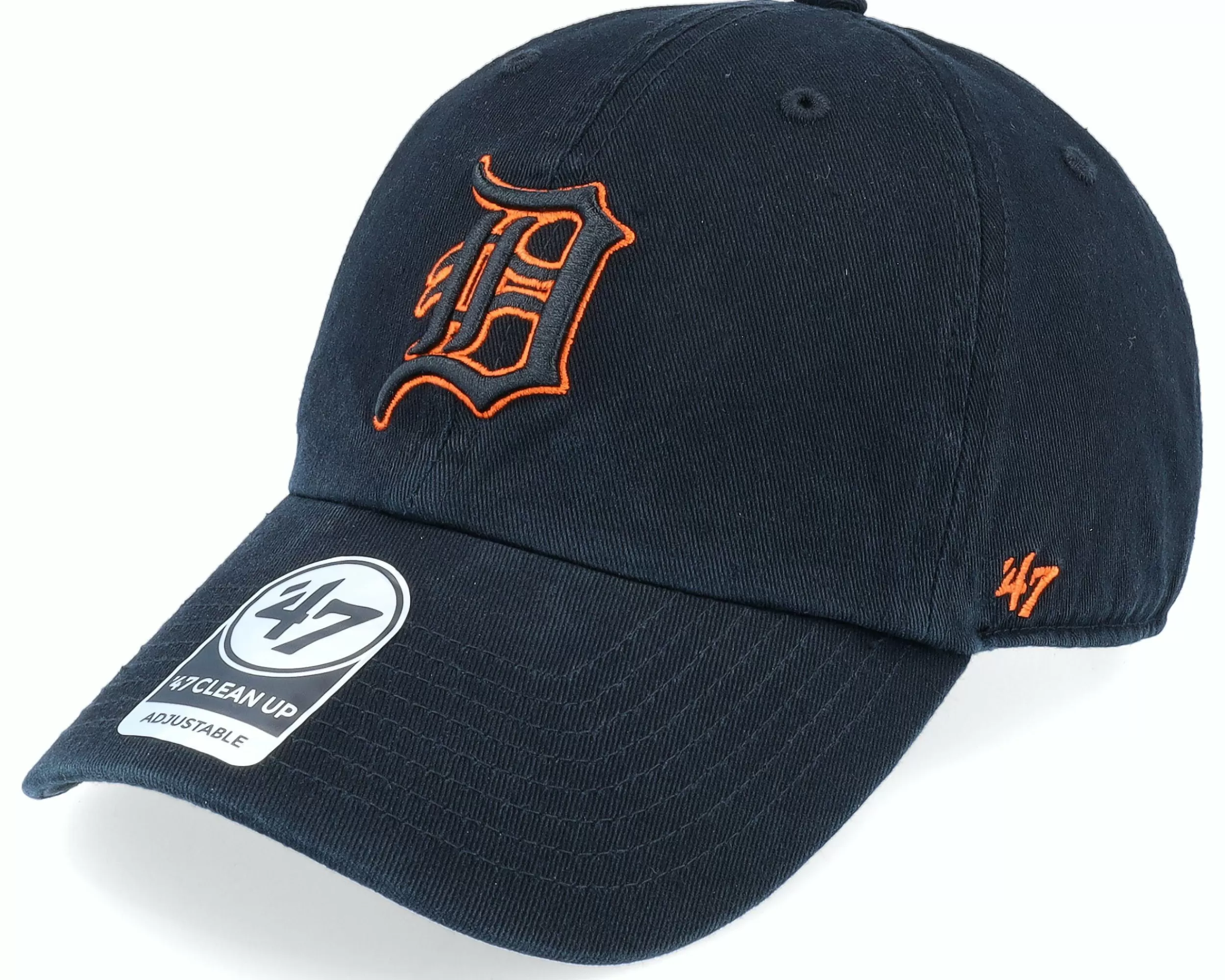 47 Brand Detroit Tigers Clean Up Black Dad Cap - -Unisex Dad Cap