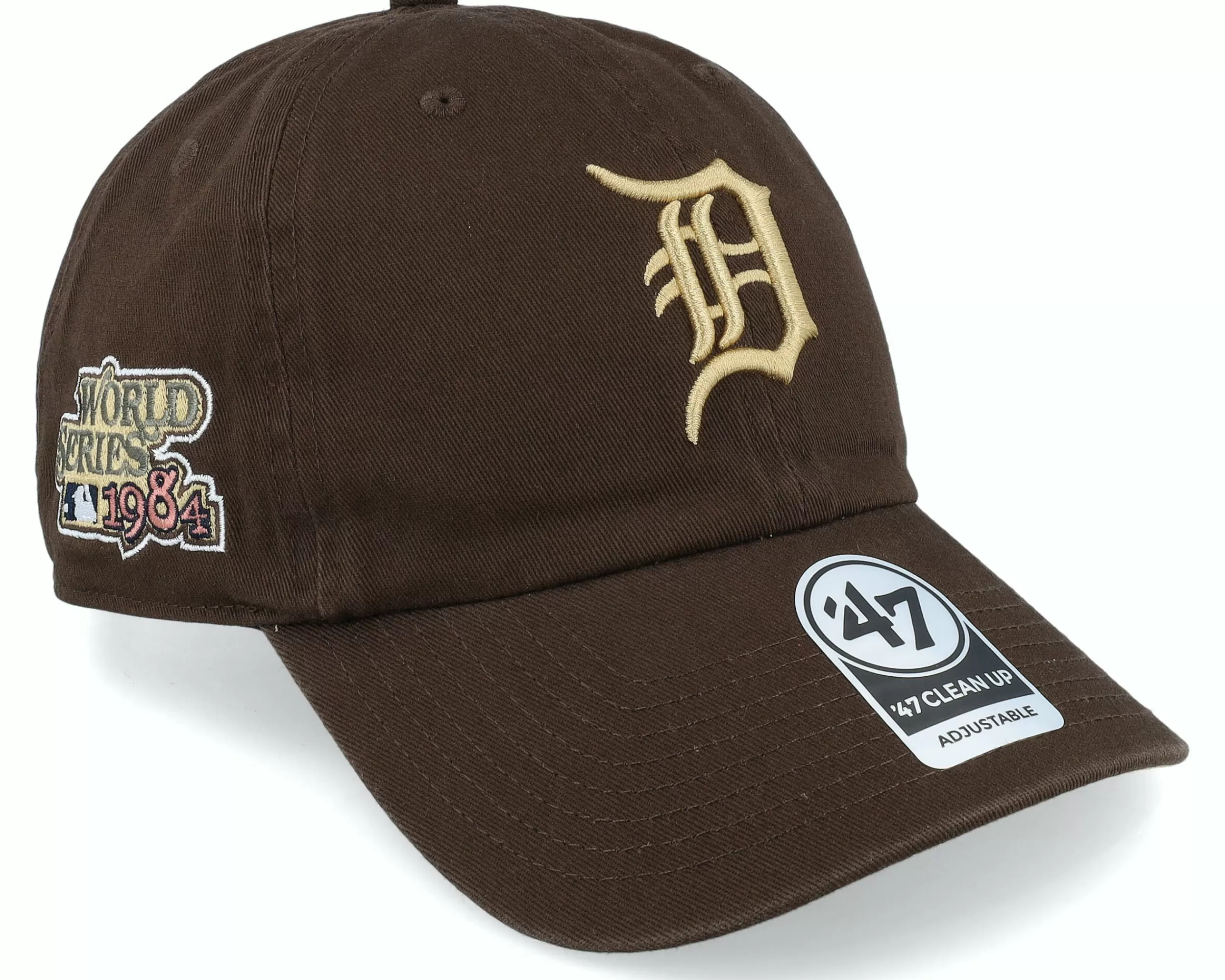 47 Brand Detroit Tigers Double Under Clean Up Brown Dad Cap - -Unisex Dad Cap