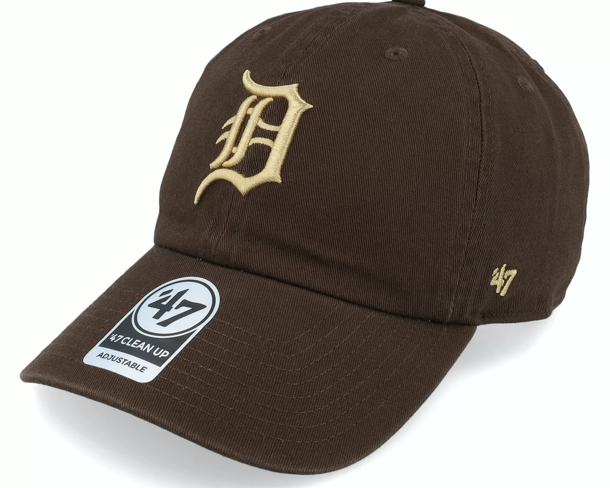 47 Brand Detroit Tigers Double Under Clean Up Brown Dad Cap - -Unisex Dad Cap