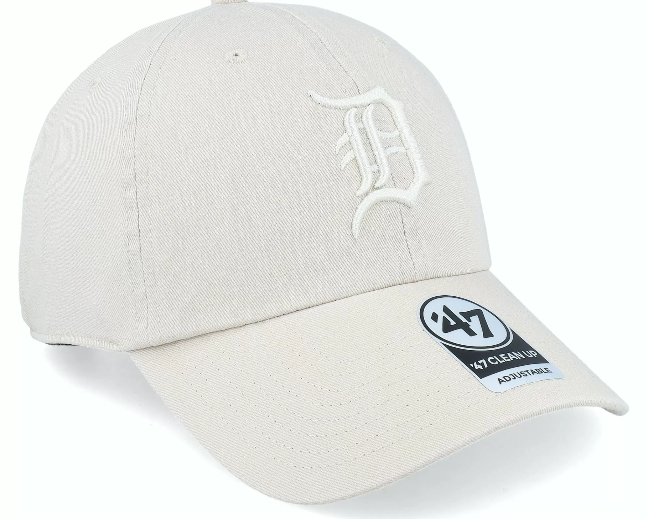 47 Brand Detroit Tigers Mlb Ballpark Clean Up Bone Dad Cap - -Unisex Dad Cap